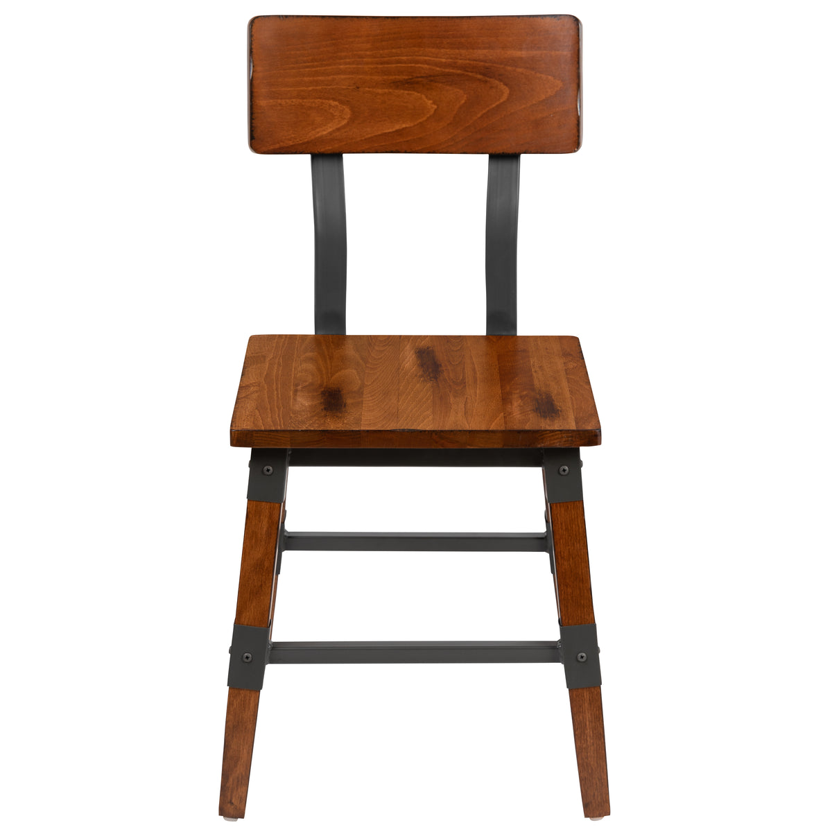 2 Pack Rustic Antique Industrial Wood Dining Chair