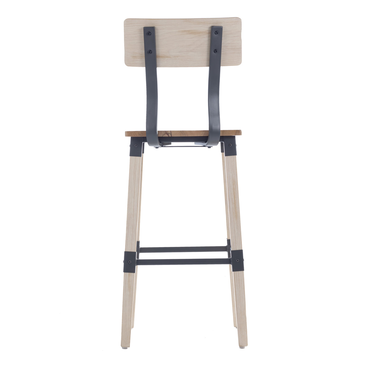 2 Pack Rustic Antique Industrial Wood Dining Barstool