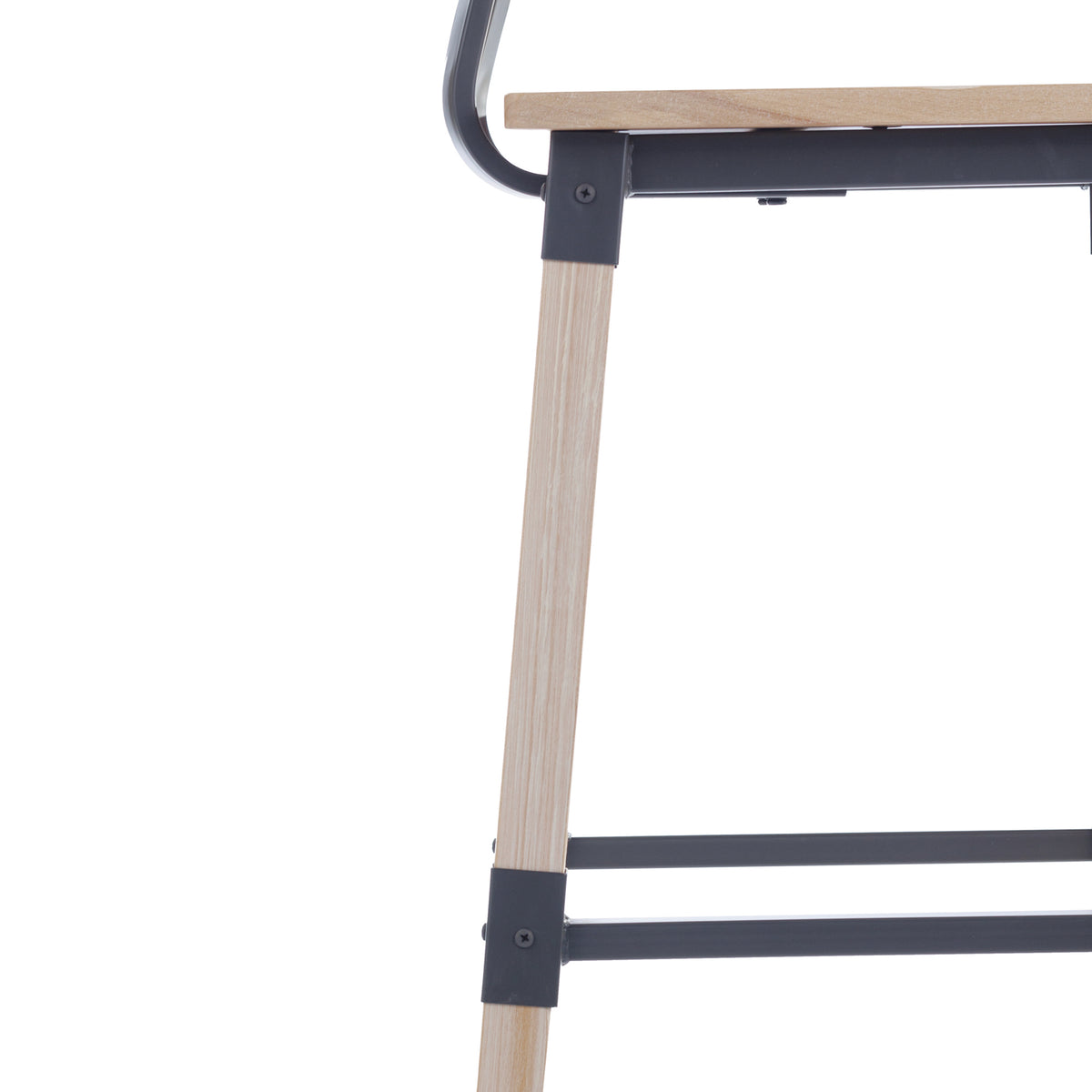 2 Pack Rustic Antique Industrial Wood Dining Barstool