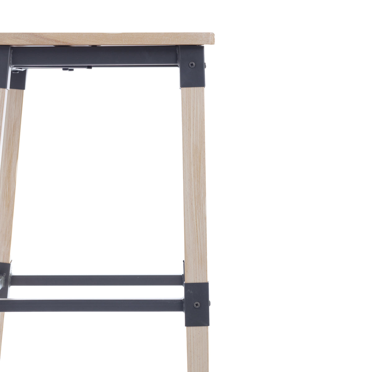 2 Pack Rustic Antique Industrial Wood Dining Barstool