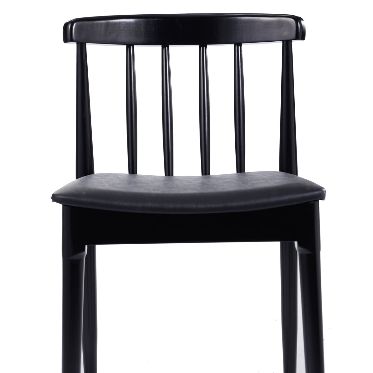 Chester Set of 2 Commercial Grade Solid Wood Dining Chairs with Slatted Backrests and Vinyl Seats