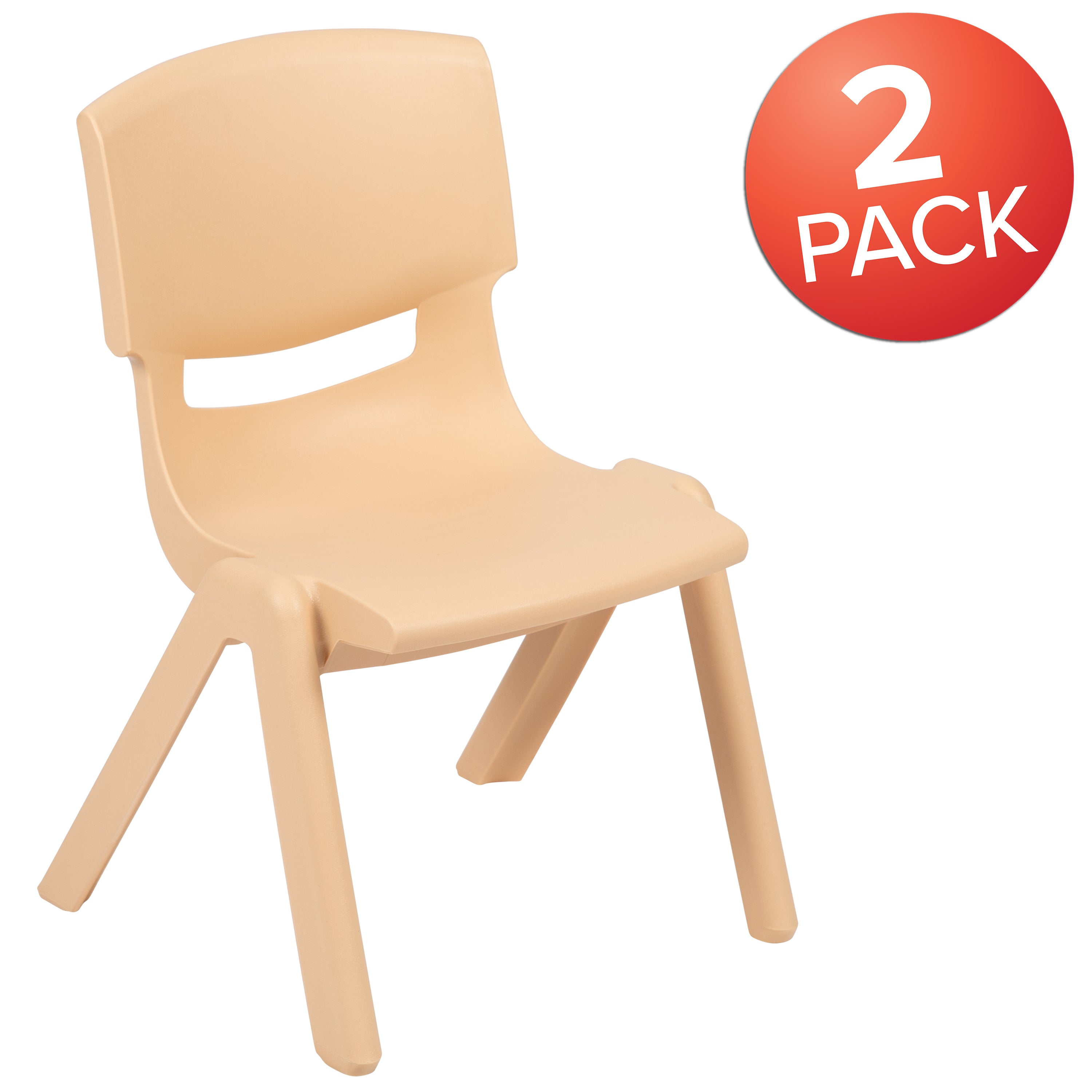 2 Pack Plastic Stackable School Chair with 12" Seat Height-Plastic Stack Chair-Flash Furniture-Wall2Wall Furnishings