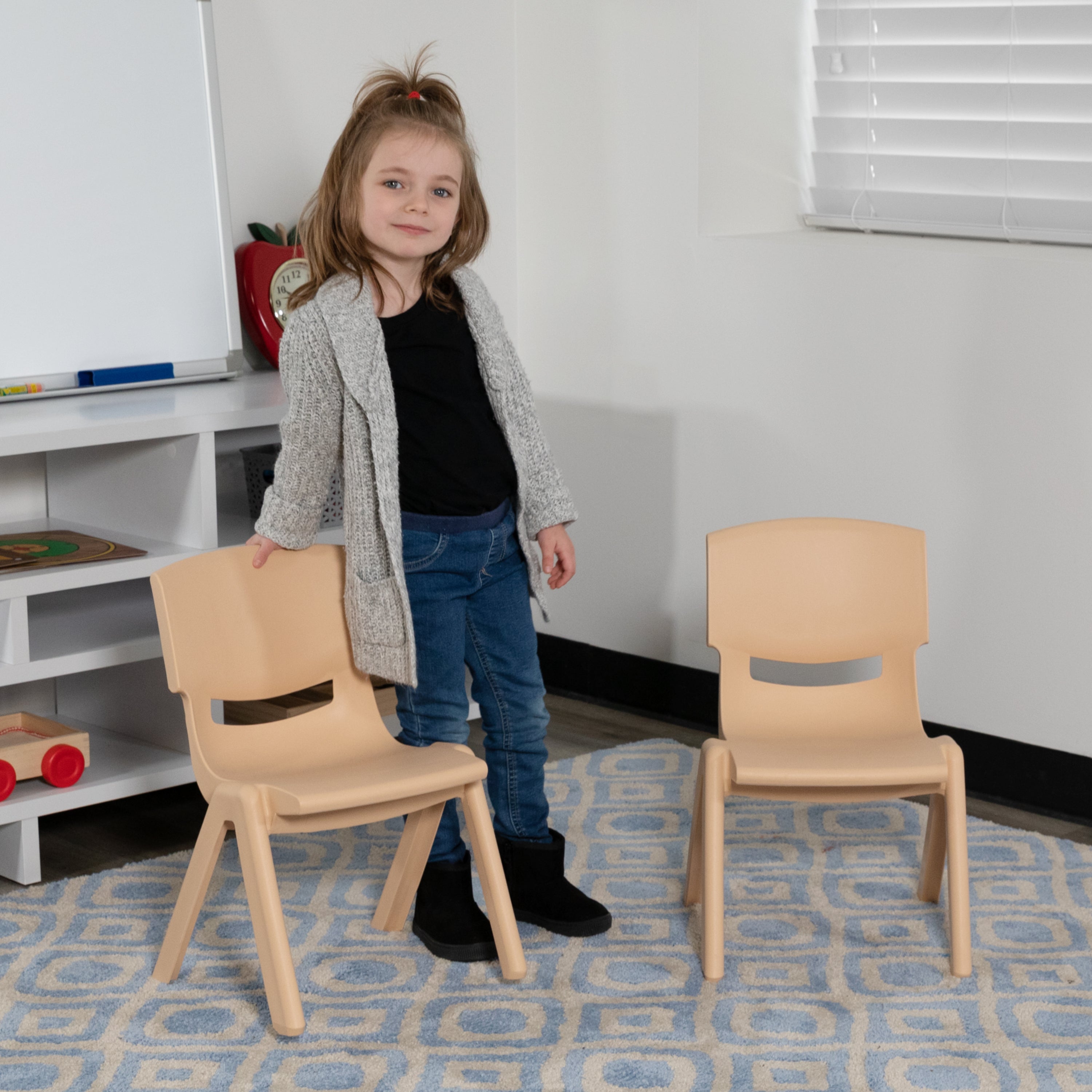 2 Pack Plastic Stackable School Chair with 10.5" Seat Height-Plastic Stack Chair-Flash Furniture-Wall2Wall Furnishings