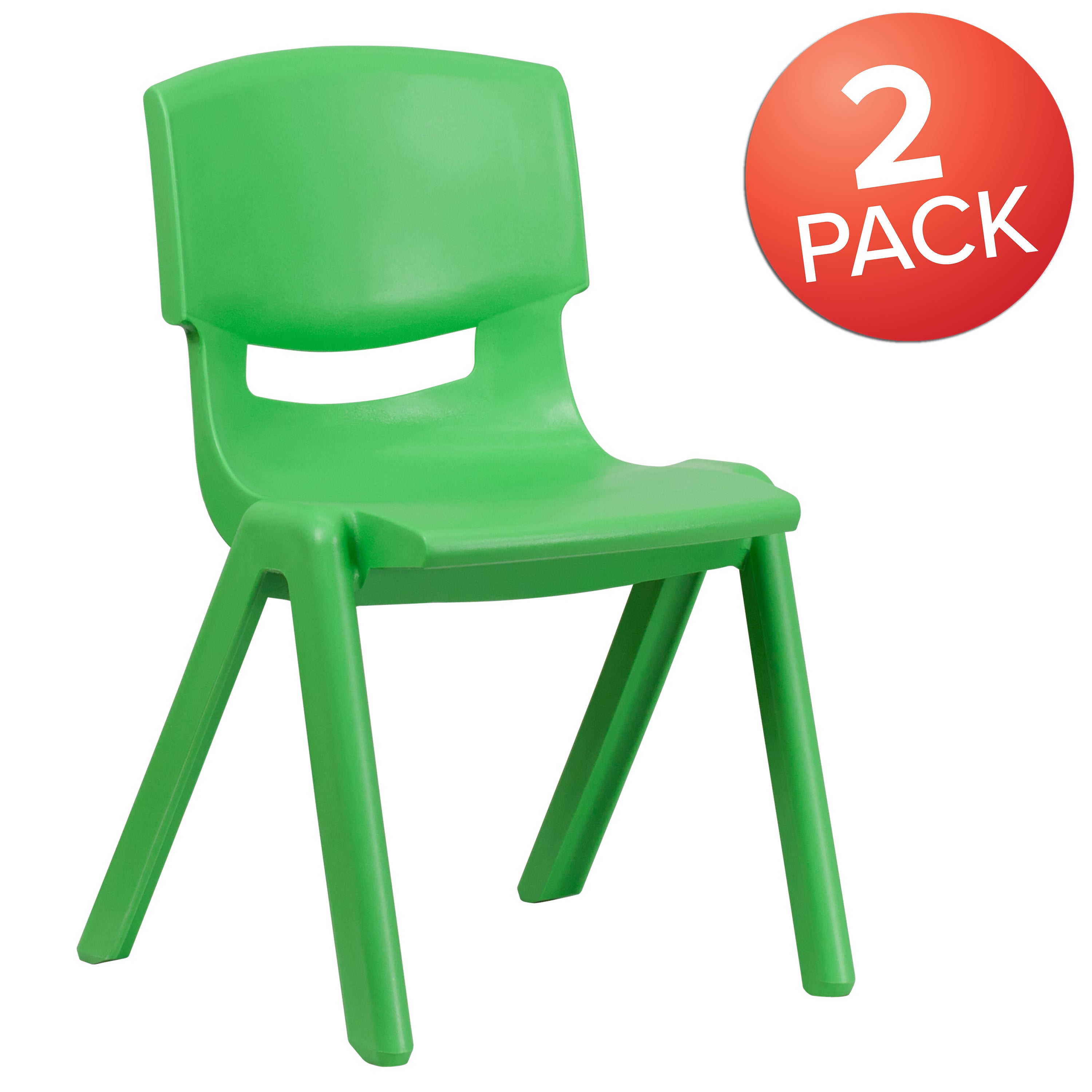 2 Pack Plastic Stackable School Chair with 15.5" Seat Height-Plastic Stack Chair-Flash Furniture-Wall2Wall Furnishings