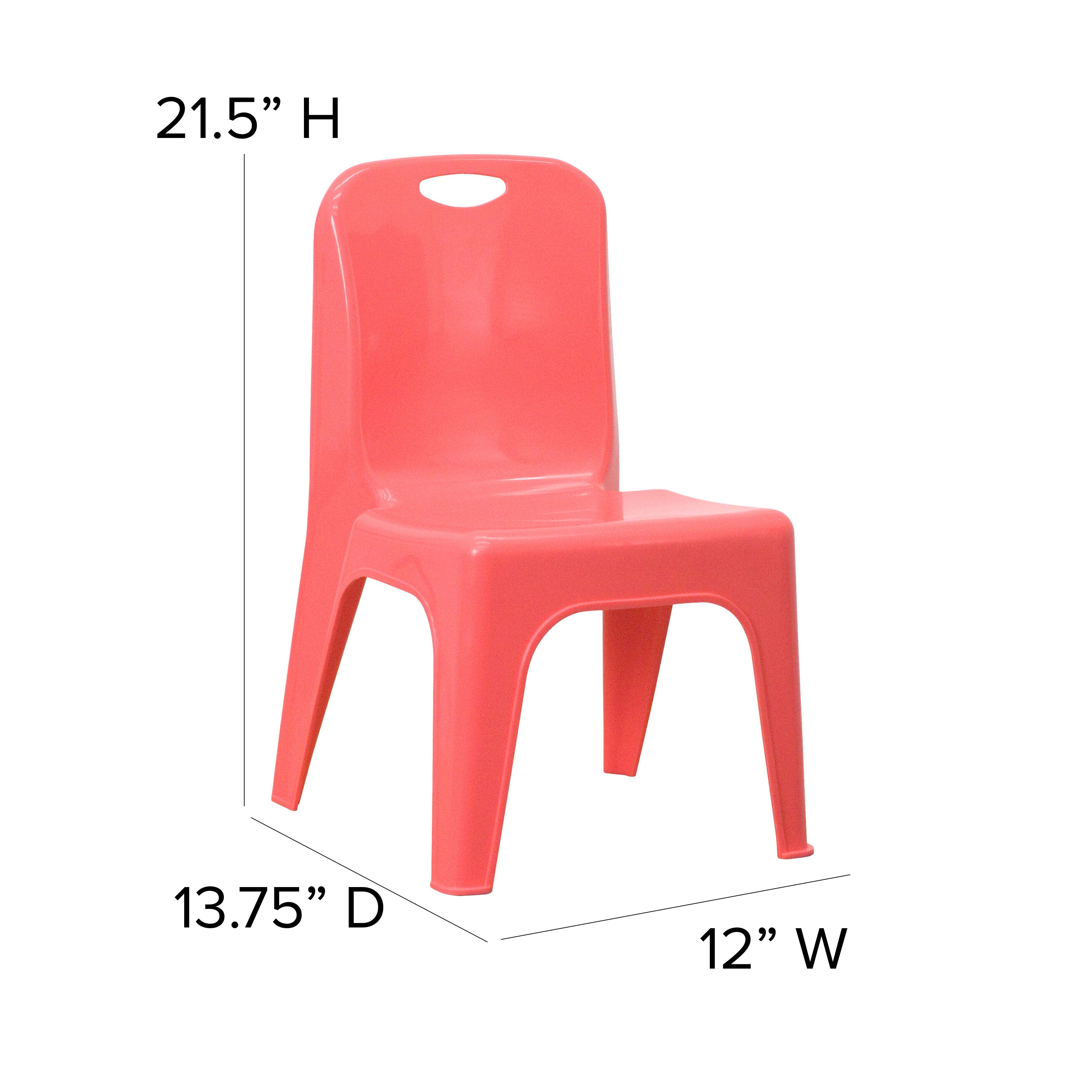 2 Pack Plastic Stackable School Chair with Carrying Handle and 11" Seat Height-Plastic Stack Chair-Flash Furniture-Wall2Wall Furnishings