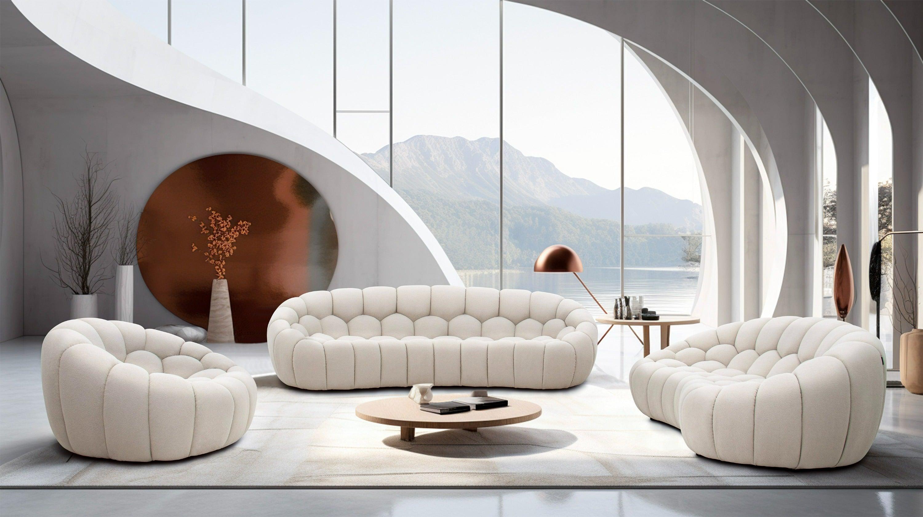 Divani Casa Yolonda Modern Curved Fabric Chair