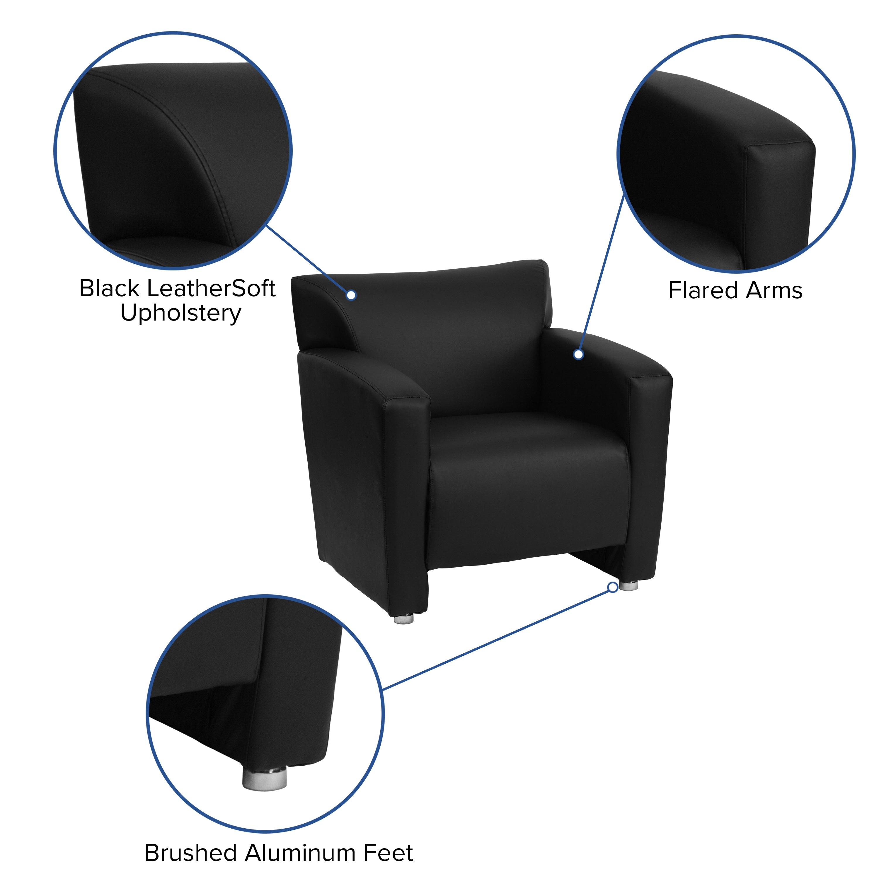 HERCULES Majesty Series LeatherSoft Chair with Extended Panel Arms-Reception Chair-Flash Furniture-Wall2Wall Furnishings