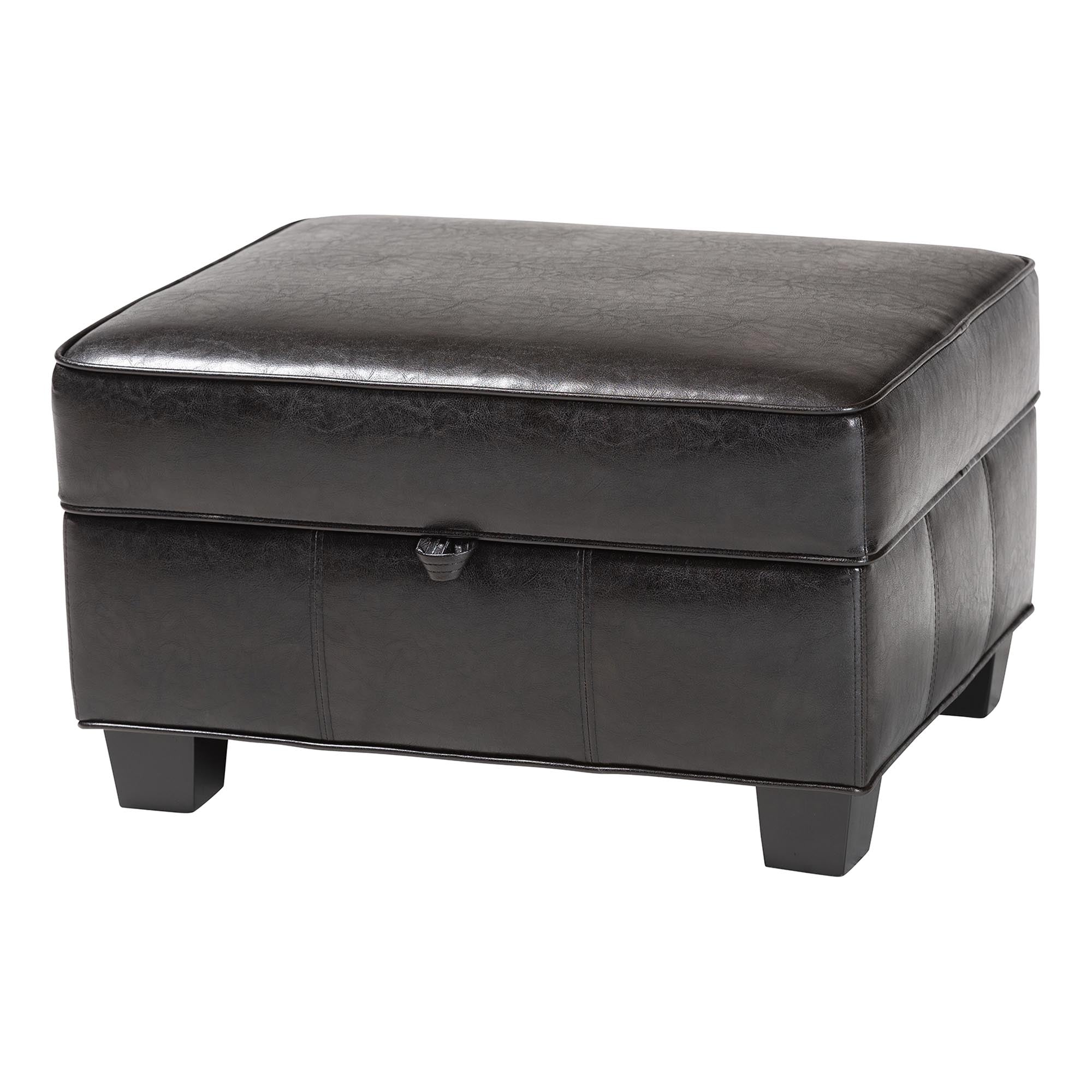 Agustus Leather Storage Ottoman