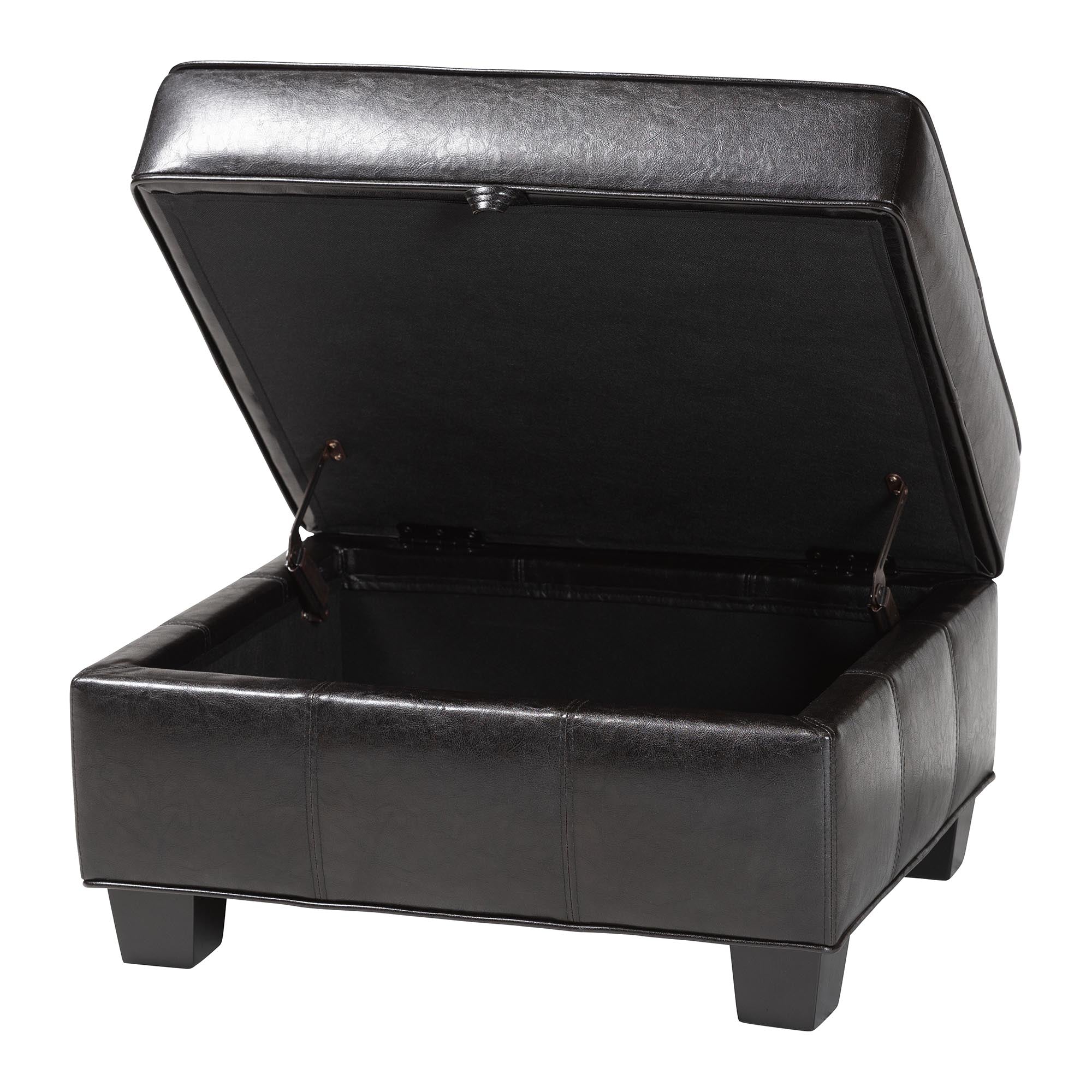 Agustus Leather Storage Ottoman