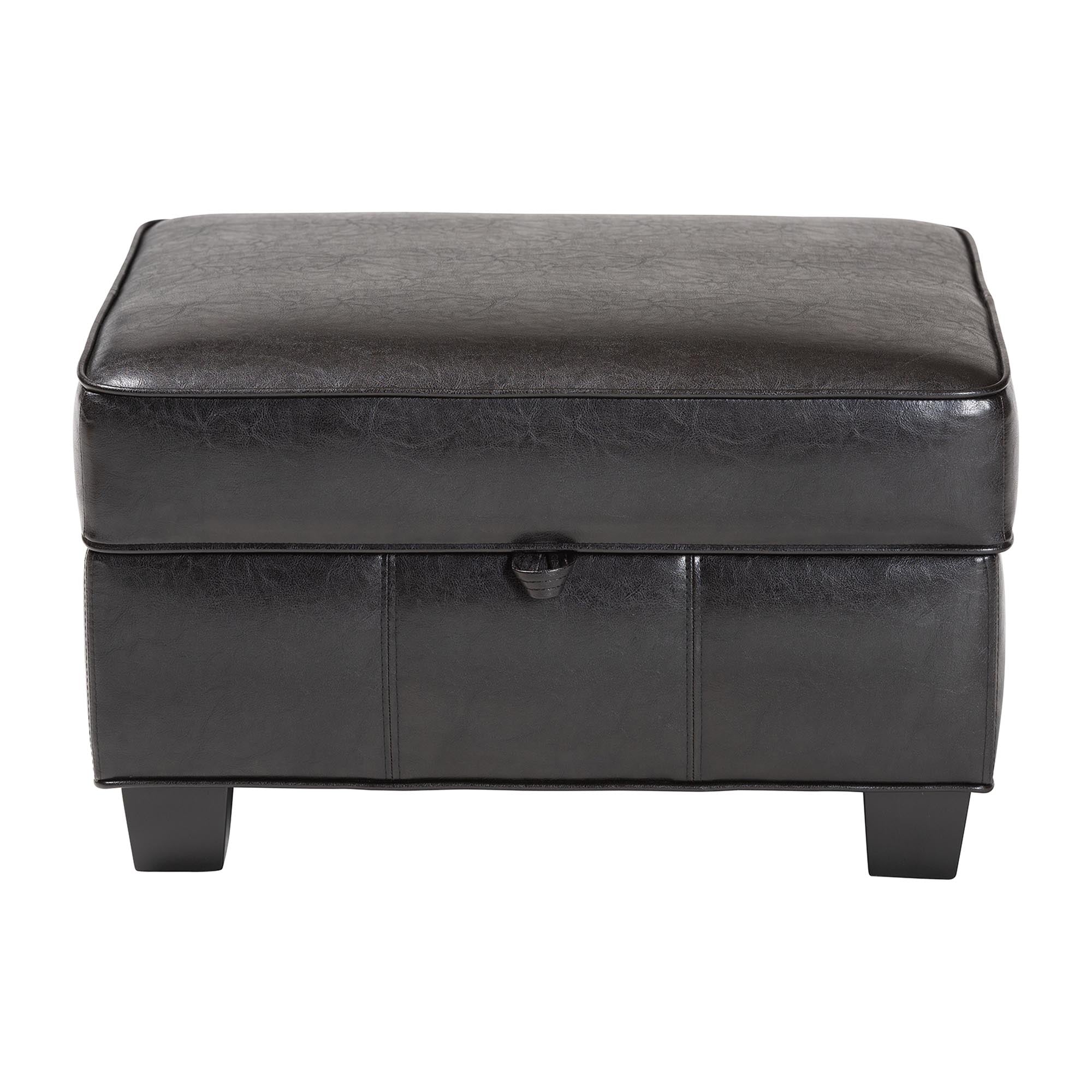 Agustus Leather Storage Ottoman