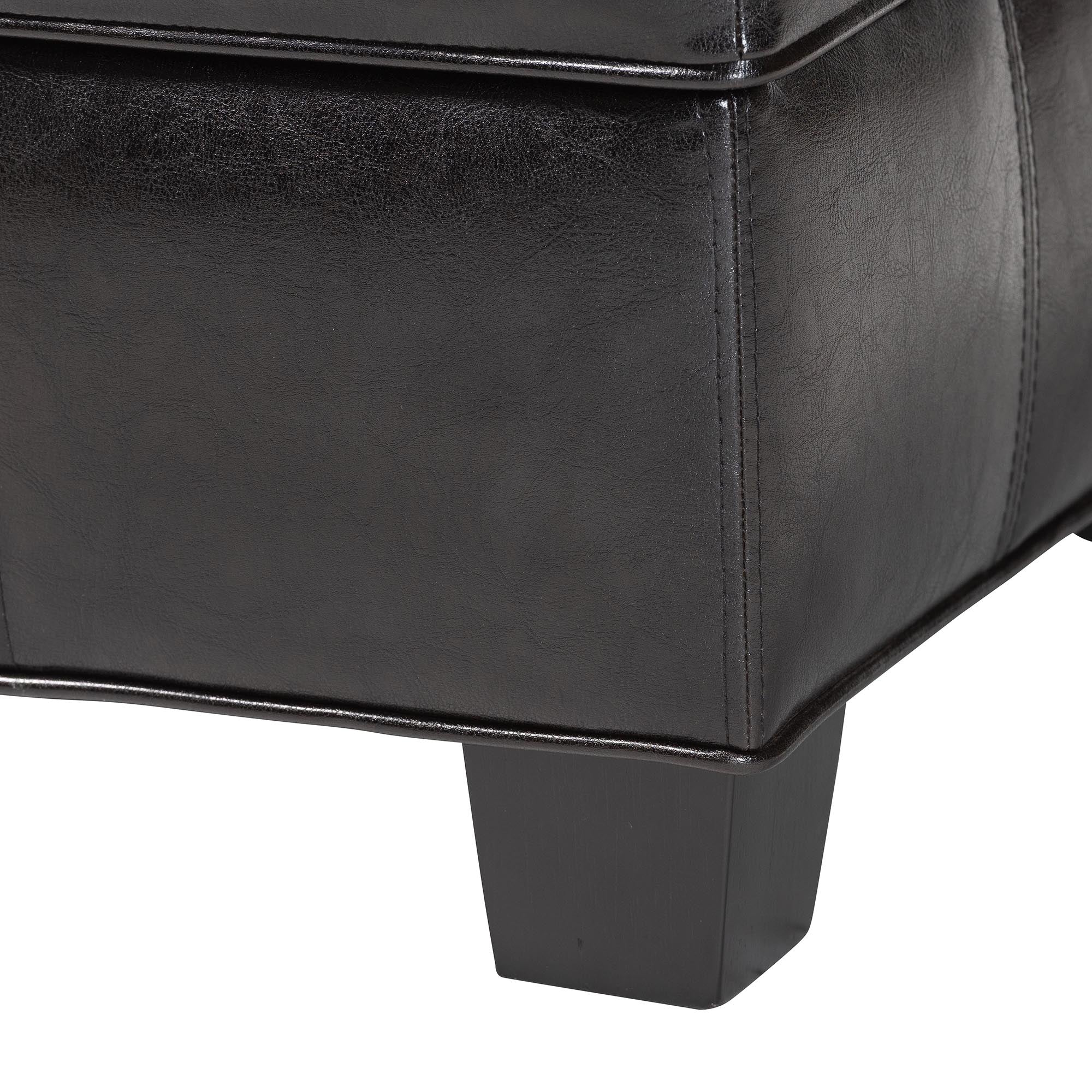 Agustus Leather Storage Ottoman