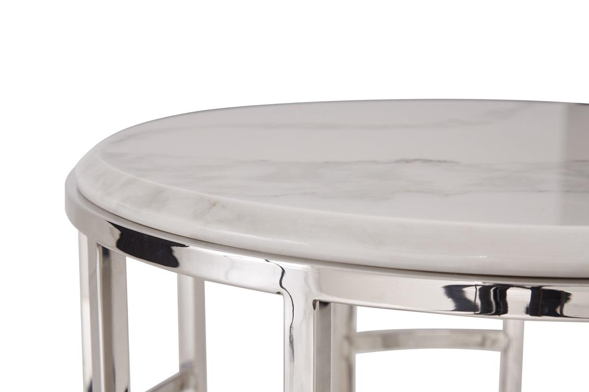 Modrest Silvan Modern Marble Stainless Steel Coffee Table