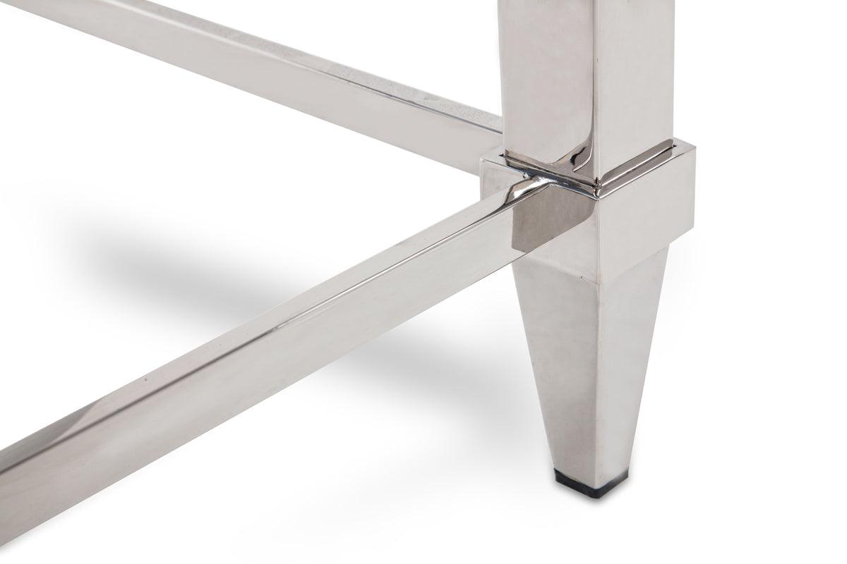 Modrest Agar Modern Glass Stainless Steel Coffee Table
