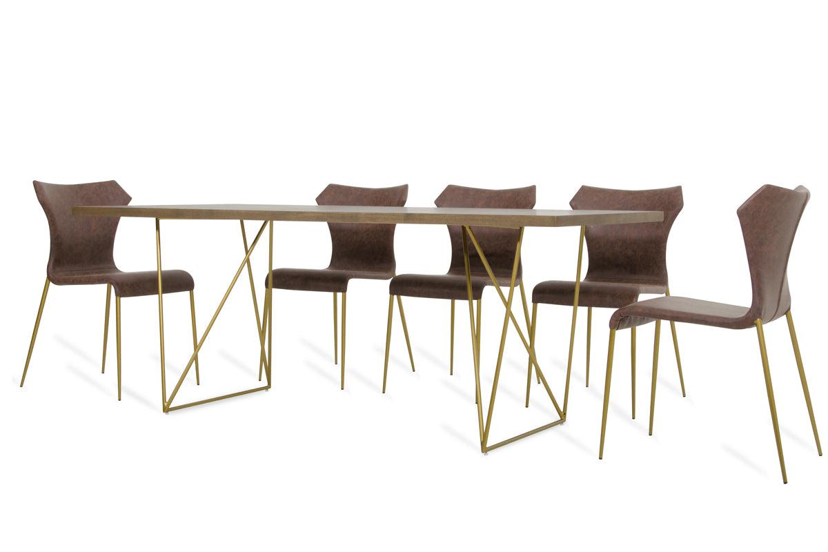 Marcia Mid-Century Tobacco & Antique Dining Table