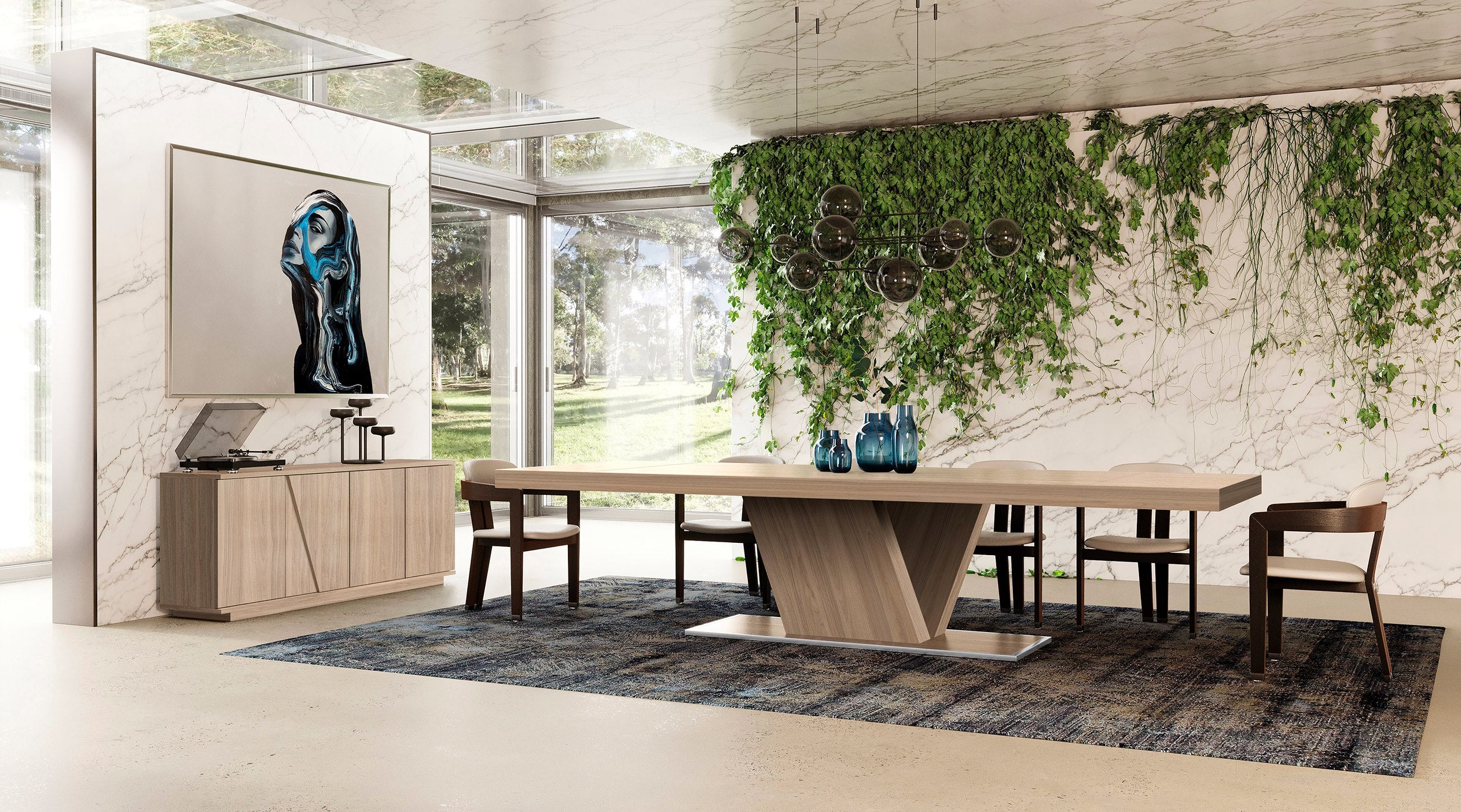 Nova Domus Victoria Italian Modern Caracalla Extendable Dining Table