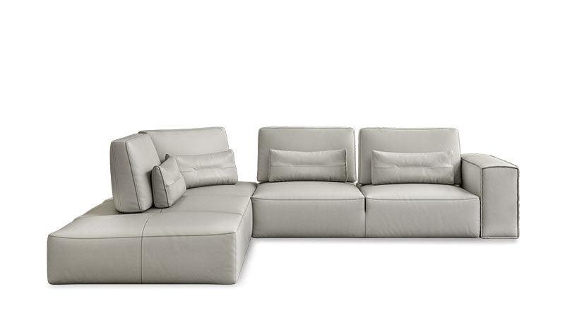 Hollywood Italian Leather LAF Chaise Sectional Sofa