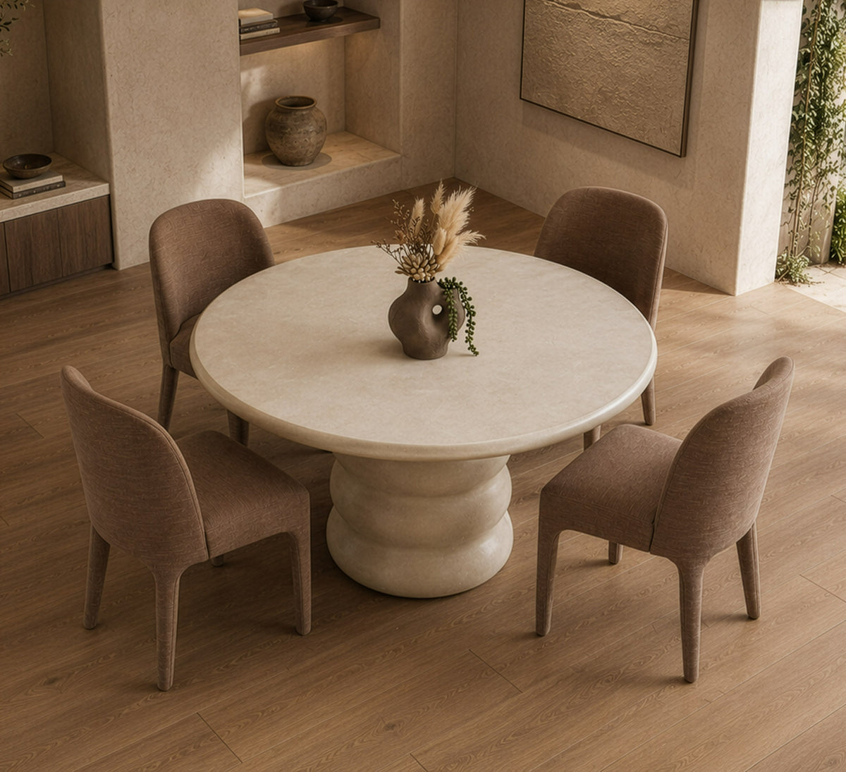 Sosso - Modern Round Fiberform Dining Table