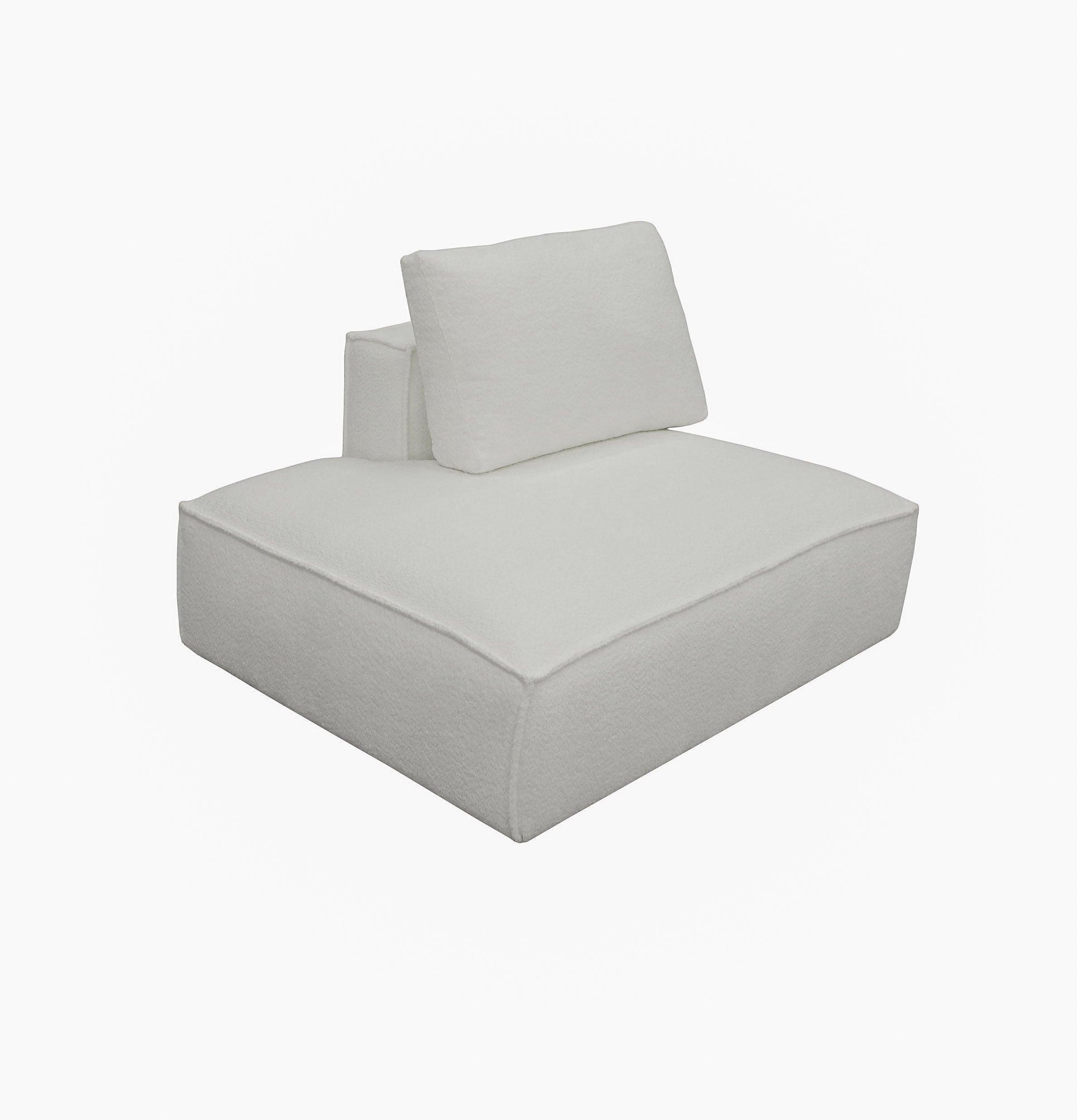 Divani Casa Lulu Modern Fabric Modular Sectional Sofa w/ Right Facing Chaise