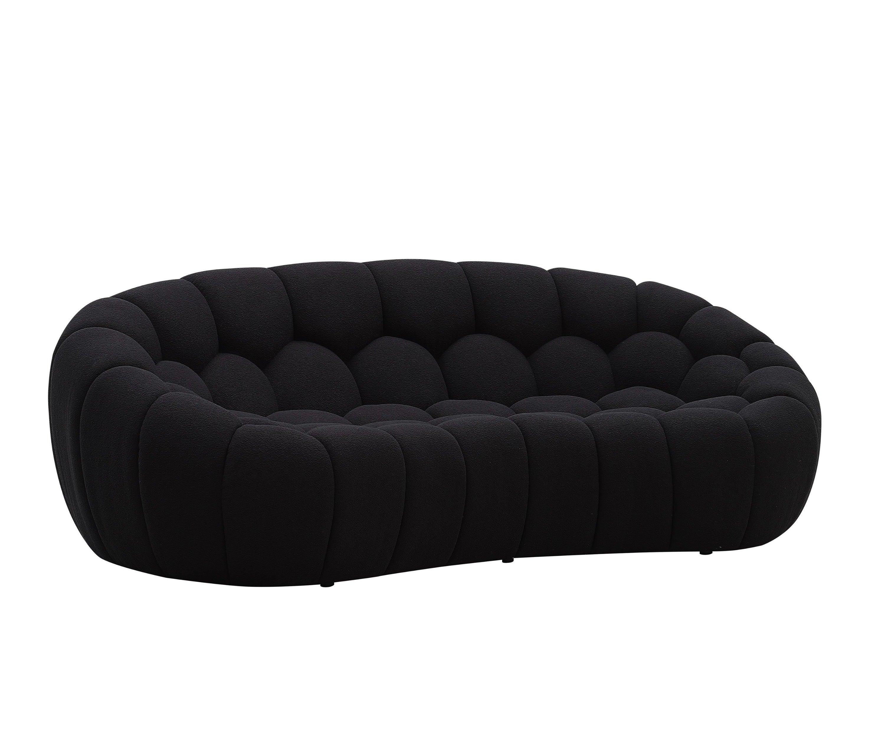 Divani Casa Yolonda Modern Curved Fabric Loveseat