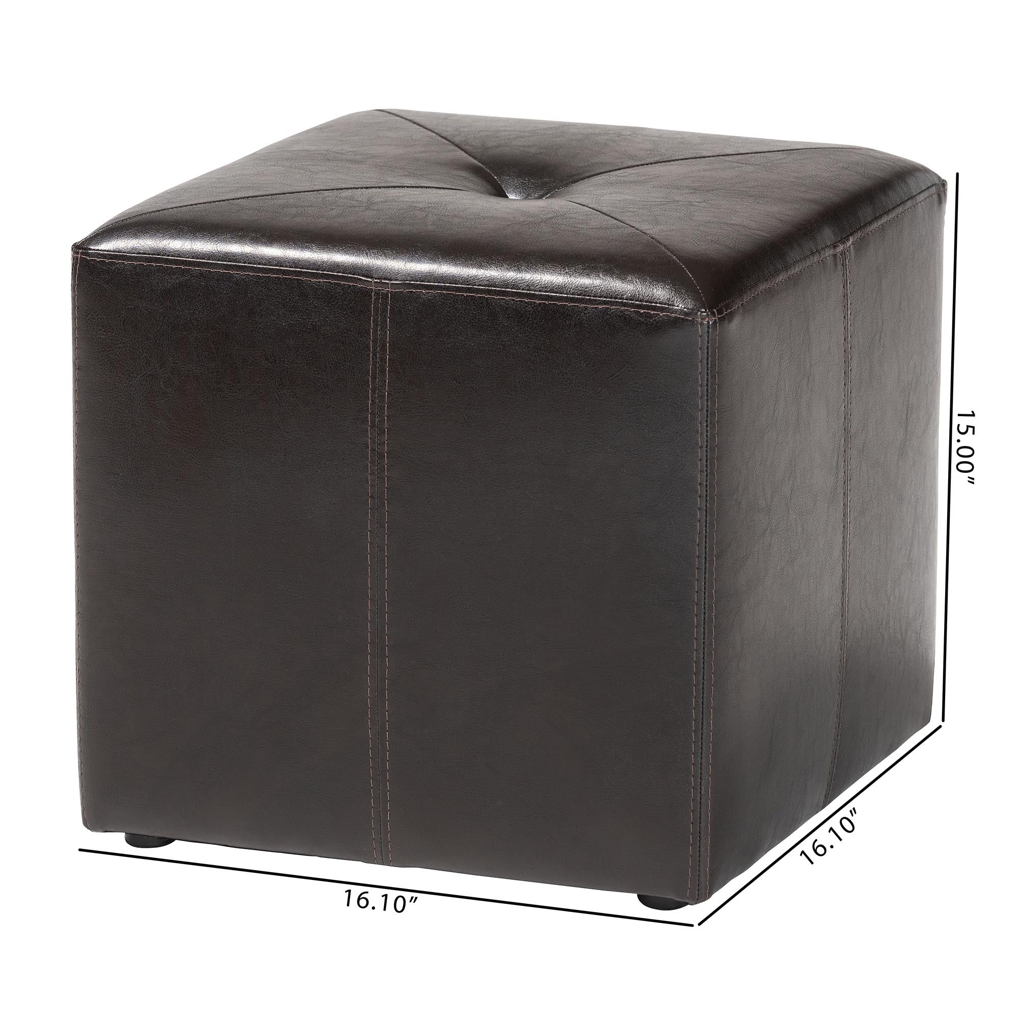 Aric Bonded Leather Ottoman