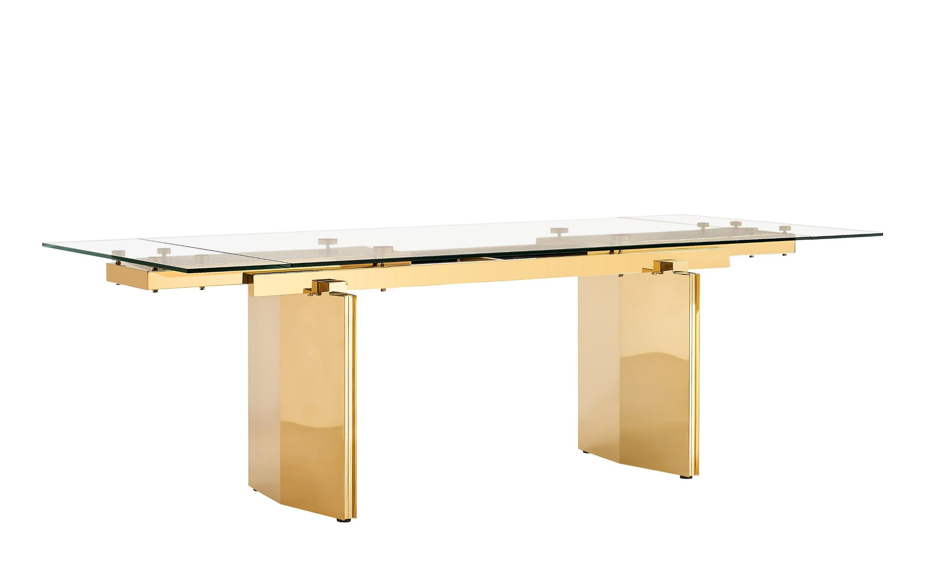 Modrest Nassim - Glam Glass Extendable Dining Table-Dining Table-VIG-Wall2Wall Furnishings