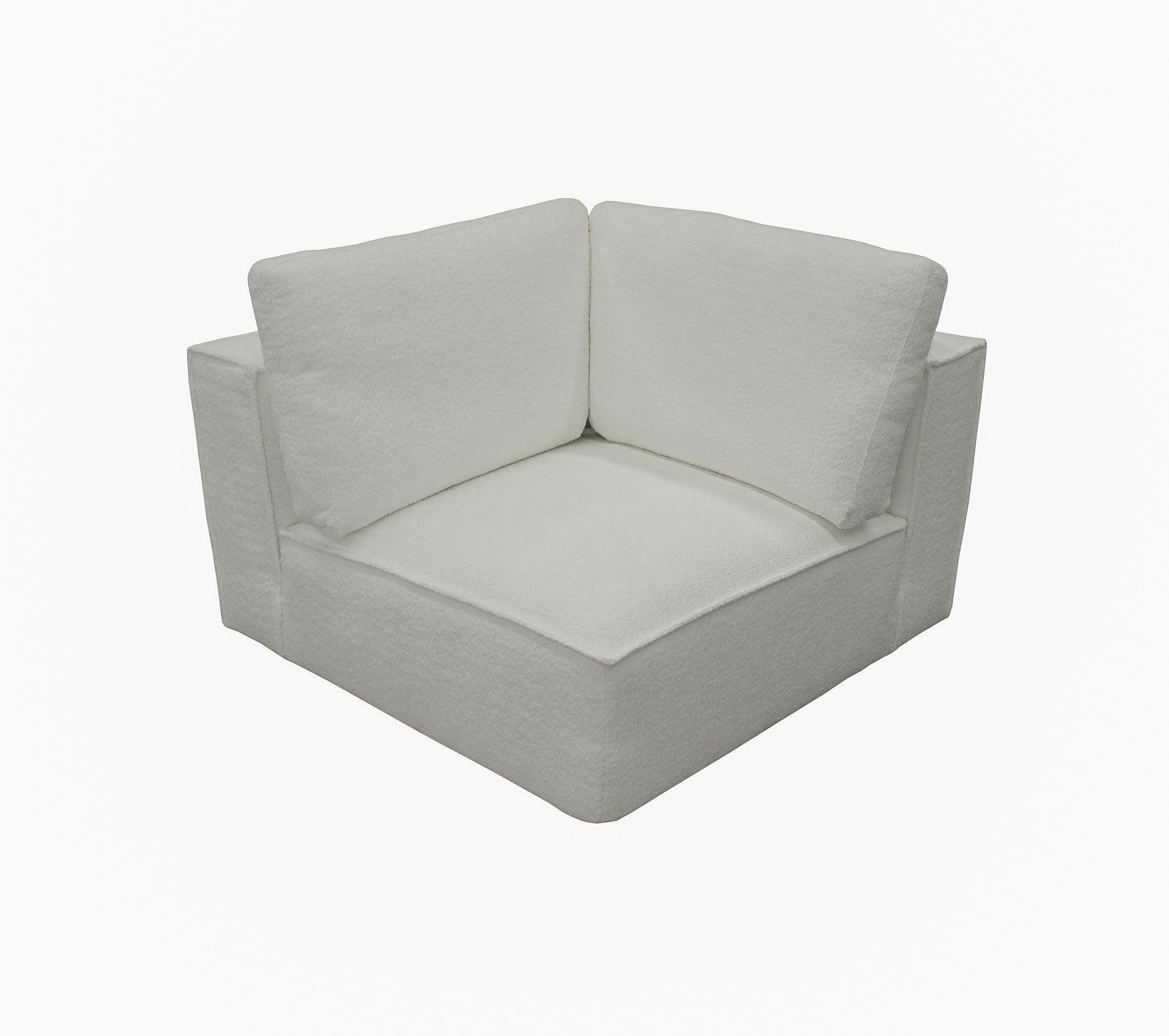 Divani Casa Lulu Modern Fabric Modular Sectional Sofa w/ Right Facing Chaise