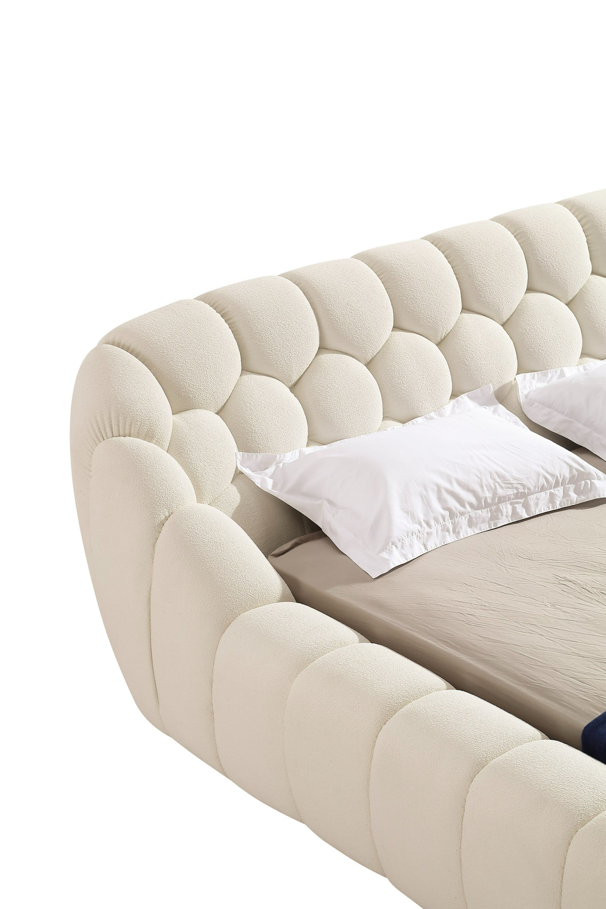 Divani Casa Yolonda - Modern Off-White Fabric Bed-Bed-VIG-Wall2Wall Furnishings