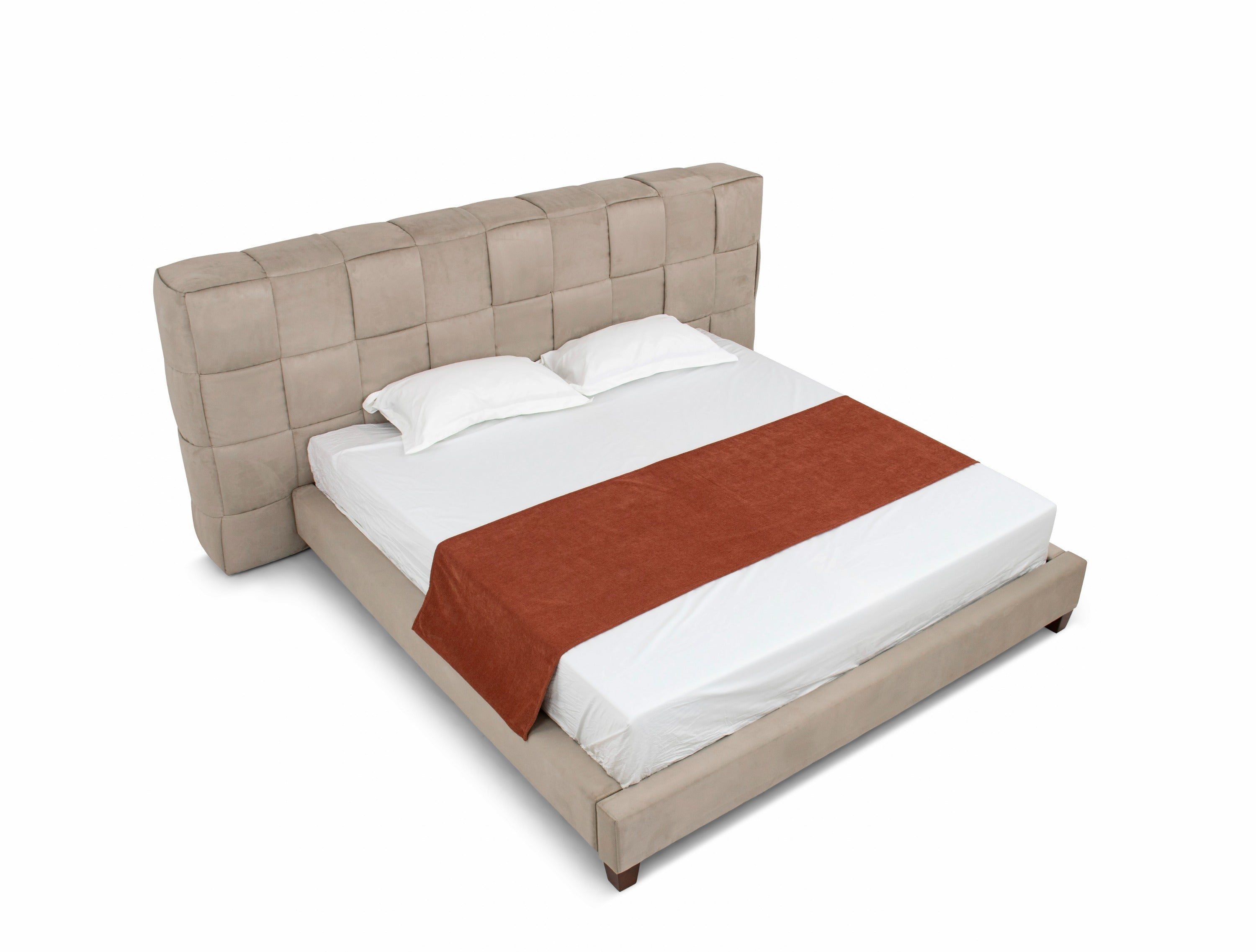 Modrest McKamey - Modern Beige Fabric Bed-Bed-VIG-Wall2Wall Furnishings