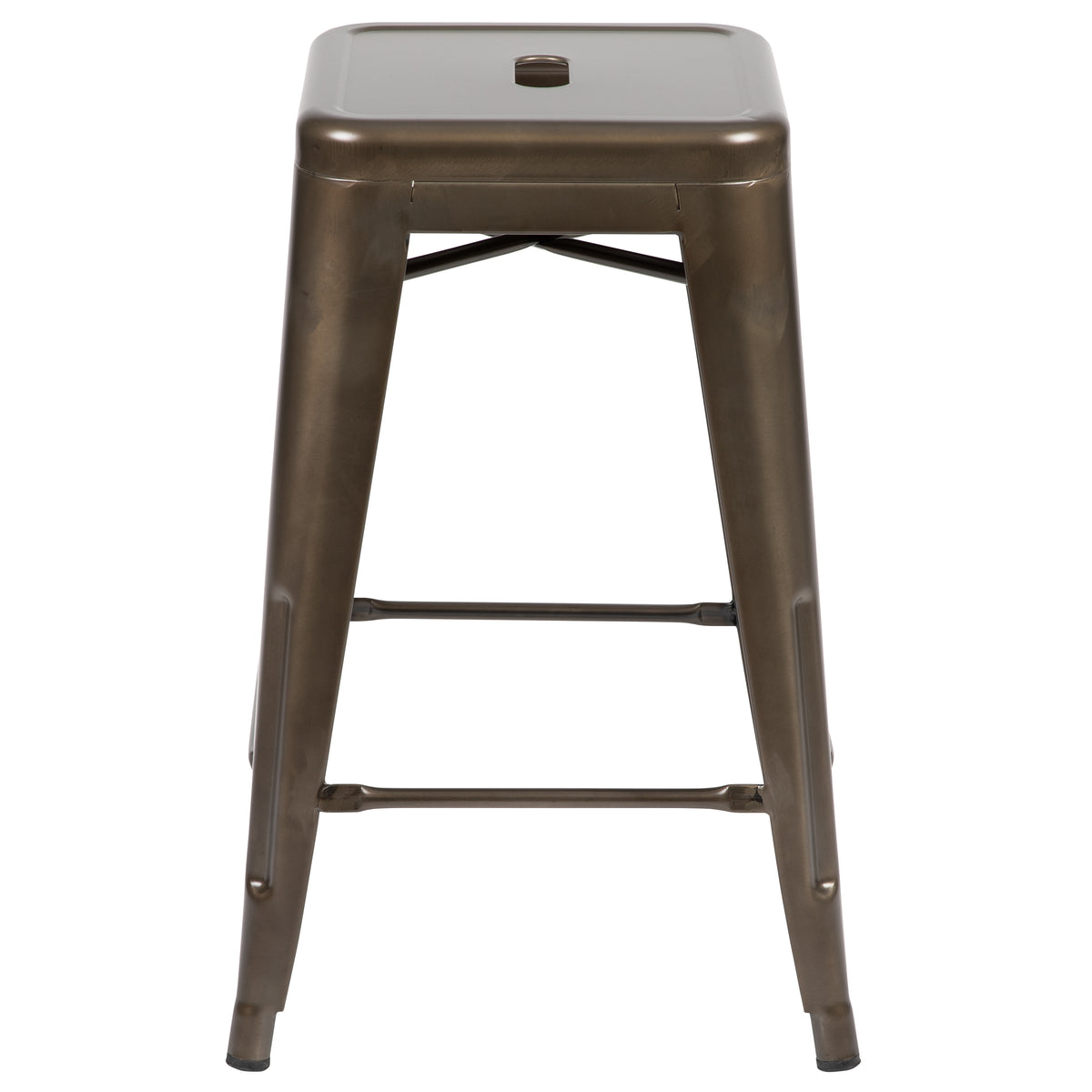 24" High Metal Counter-Height, Indoor Bar Stool - Stackable Set of 4