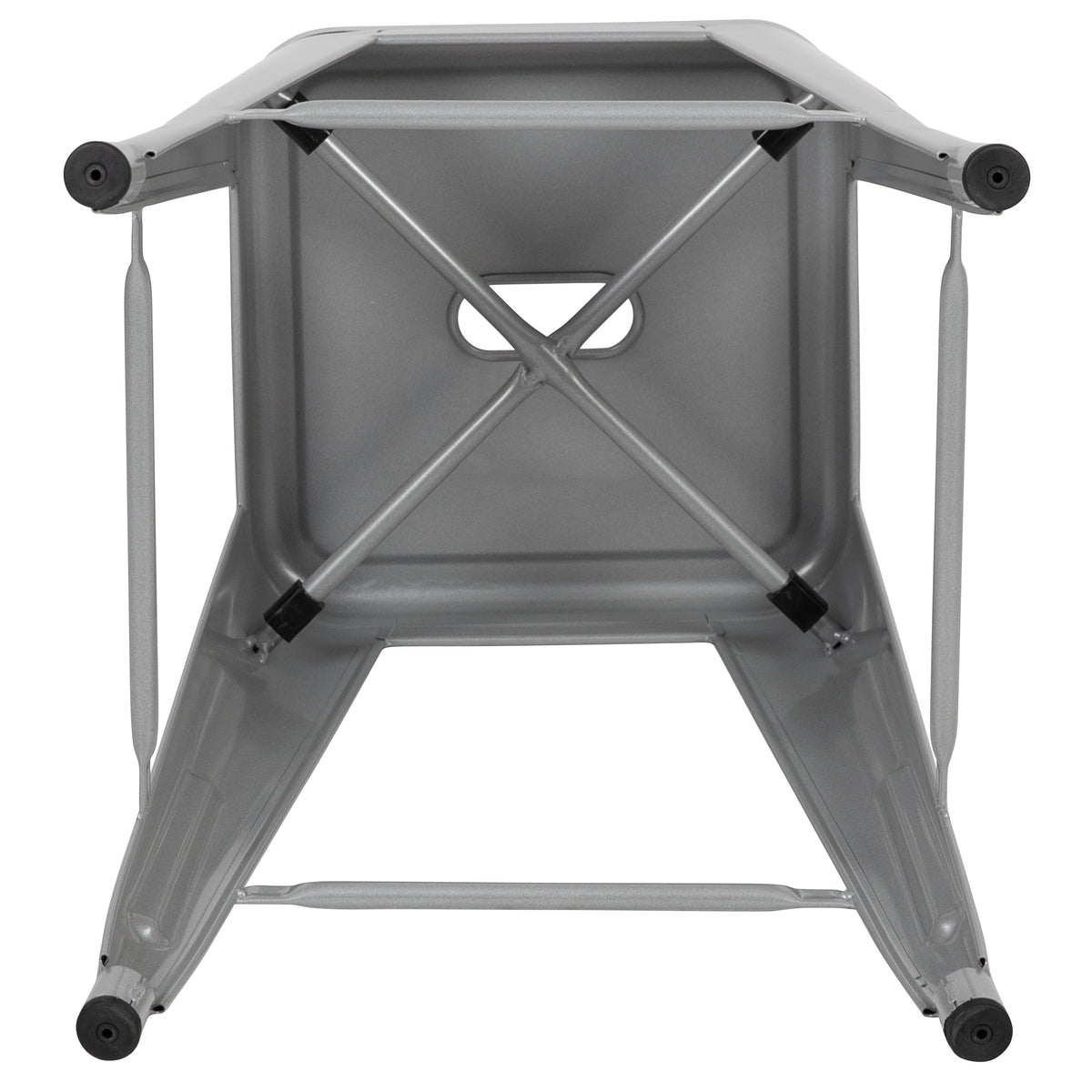 24" High Metal Counter-Height, Indoor Bar Stool - Stackable Set of 4