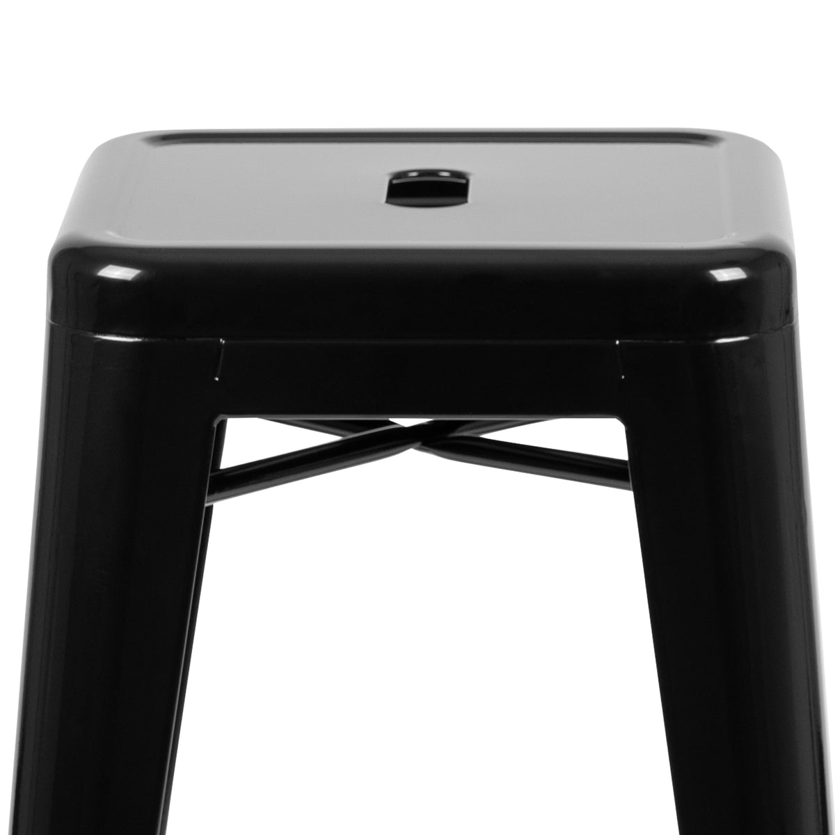 30" High Metal Indoor Bar Stool - Stackable Set of 4