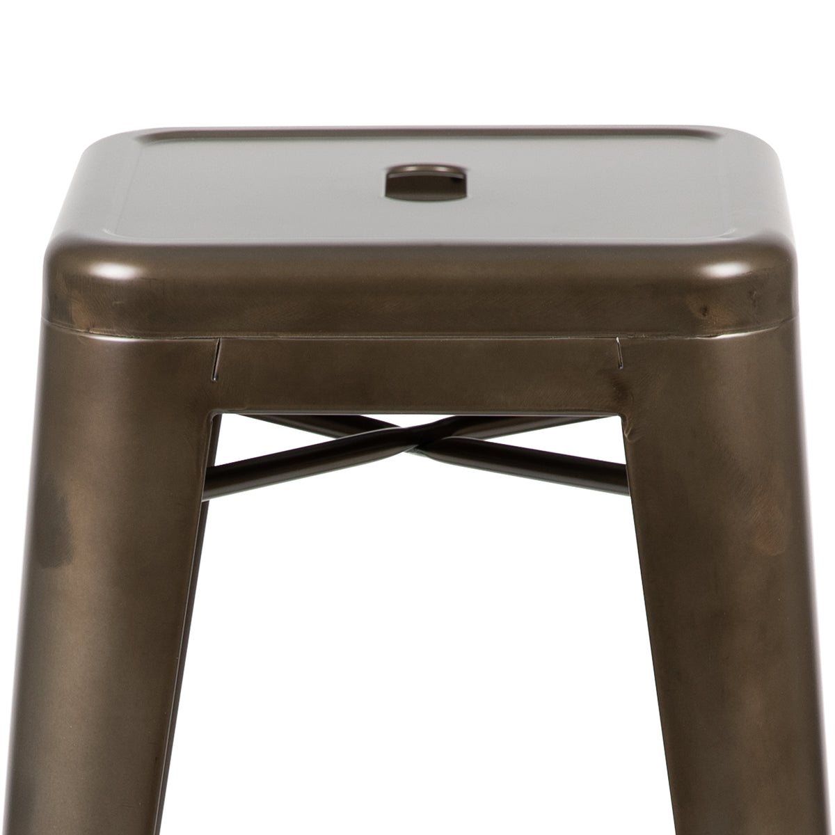 30" High Metal Indoor Bar Stool - Stackable Set of 4