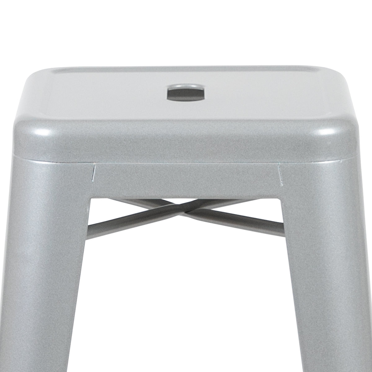 30" High Metal Indoor Bar Stool - Stackable Set of 4