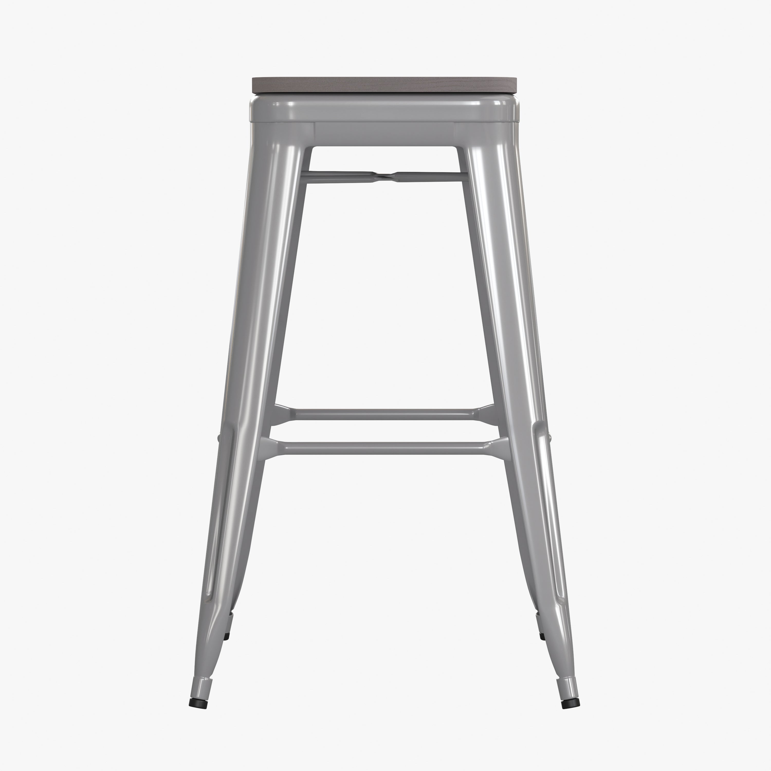 Cierra Set of 4 Commercial Grade 30" High Backless Metal Indoor Bar Height Stools with All-Weather Poly Resin Seats-Metal Bar Height Stools-Flash Furniture-Wall2Wall Furnishings