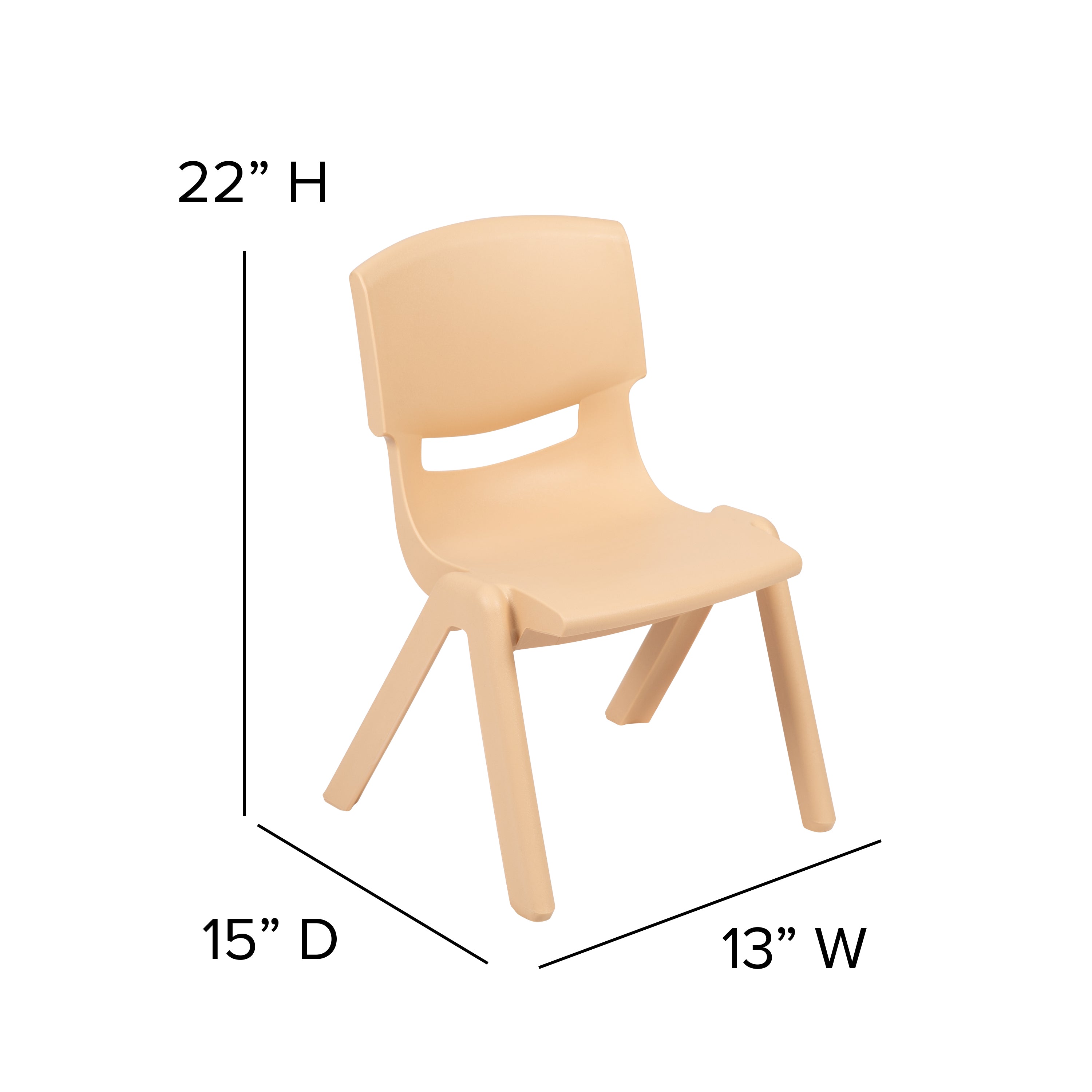 4 Pack Plastic Stackable School Chair with 12'' Seat Height-Plastic Stack Chair-Flash Furniture-Wall2Wall Furnishings