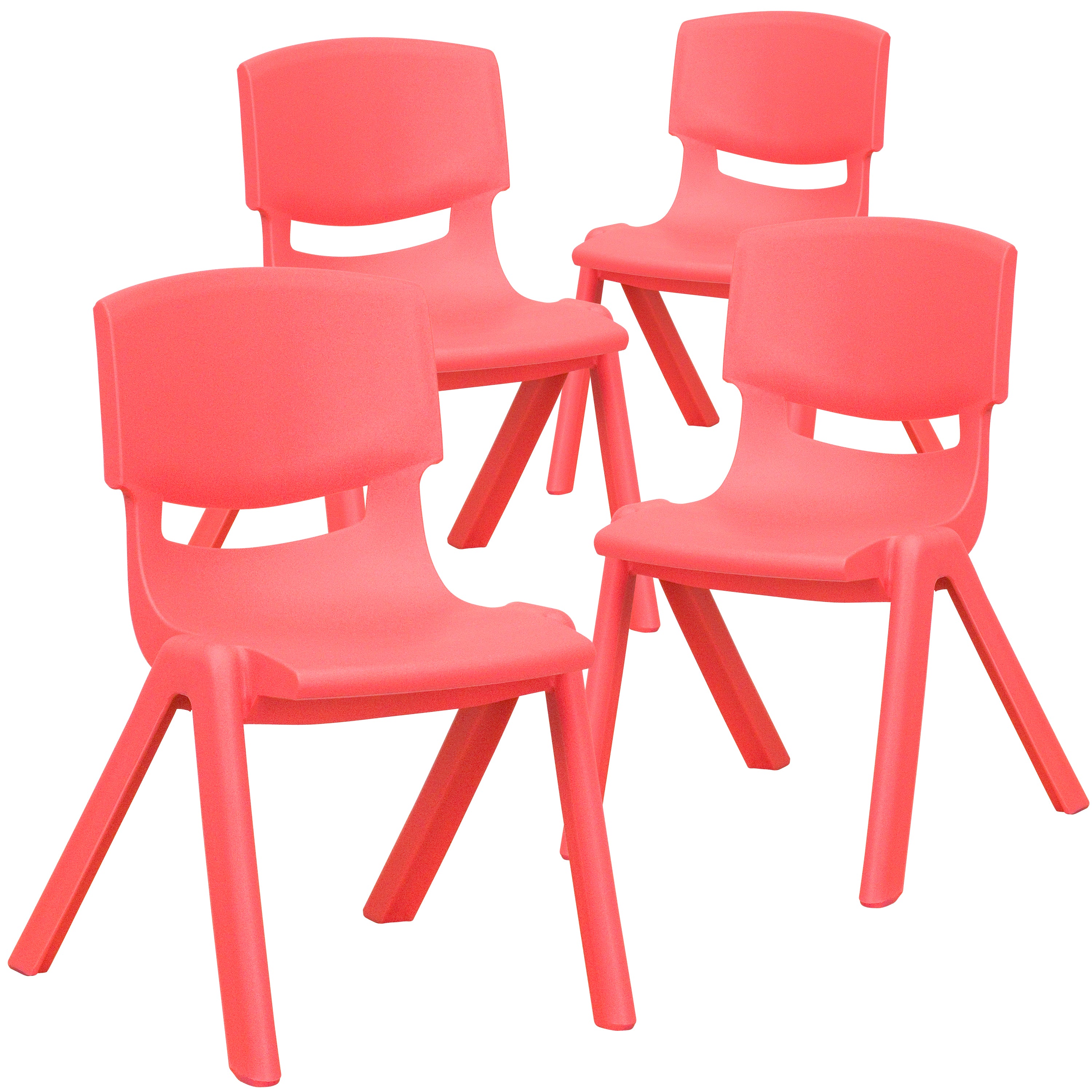 4 Pack Plastic Stackable School Chair with 12'' Seat Height-Plastic Stack Chair-Flash Furniture-Wall2Wall Furnishings