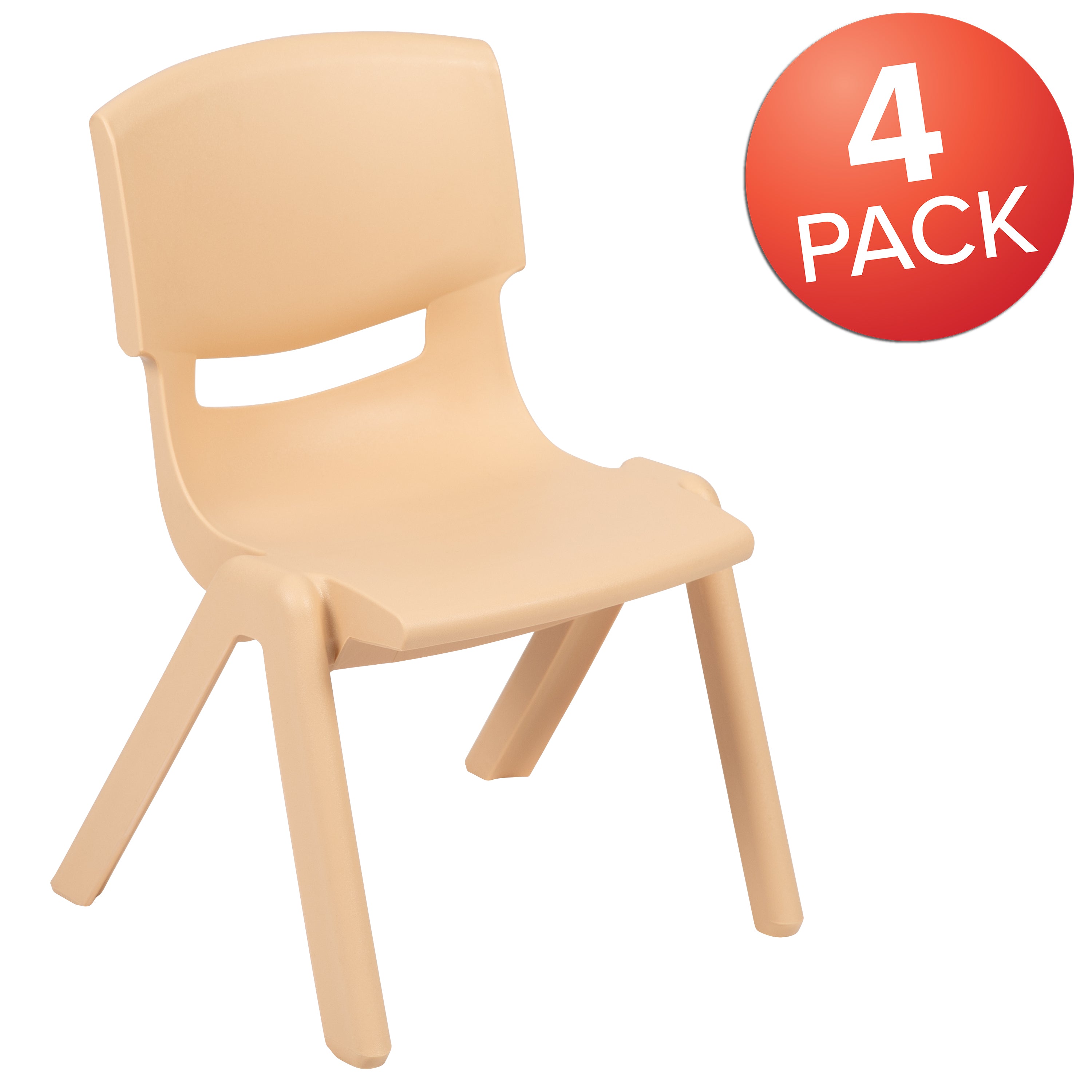 4 Pack Plastic Stackable School Chairs with 10.5" Seat Height-Plastic Stack Chair-Flash Furniture-Wall2Wall Furnishings