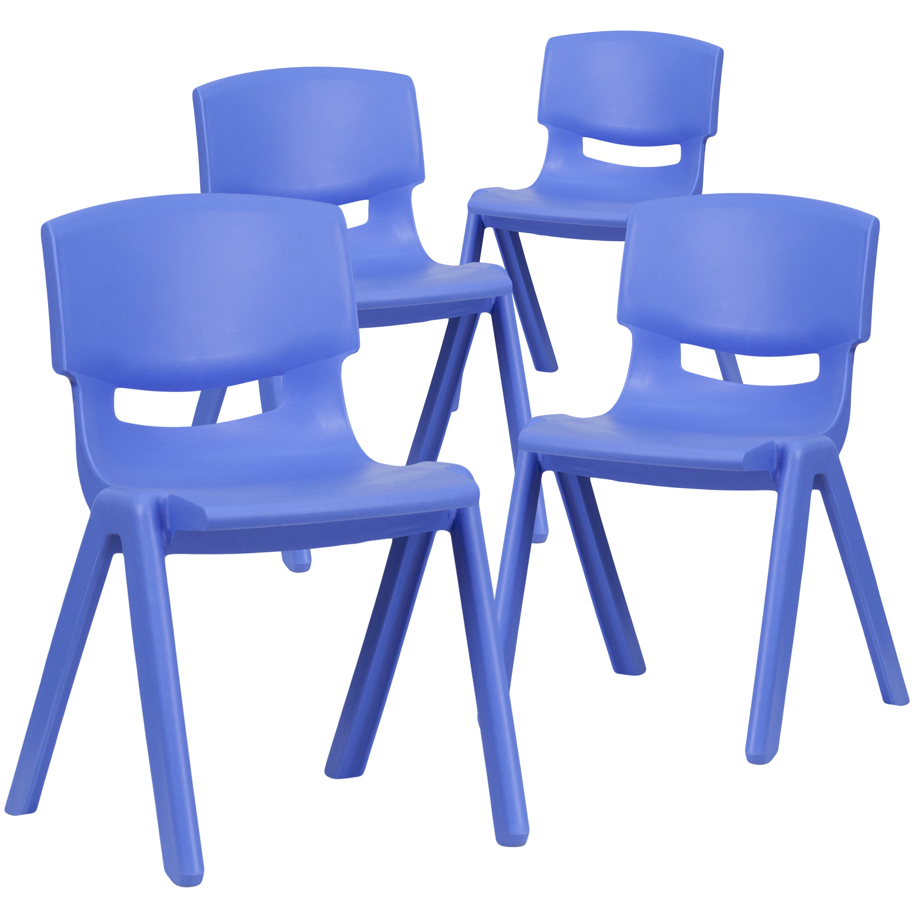 4 Pack Plastic Stackable School Chairs with 13.25" Seat Height-Plastic Stack Chair-Flash Furniture-Wall2Wall Furnishings