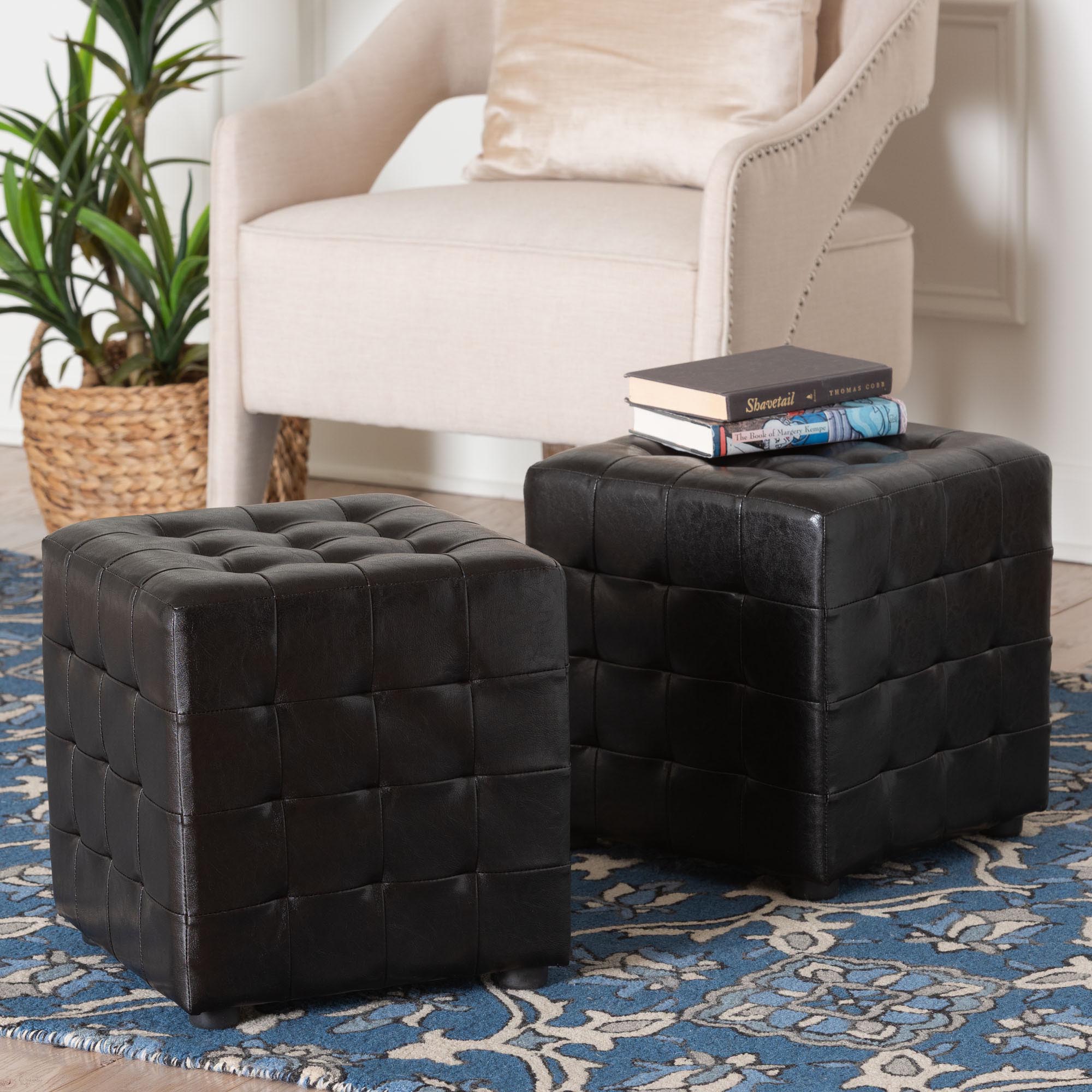 Siskal Modern Cube Ottoman (Set of 2)
