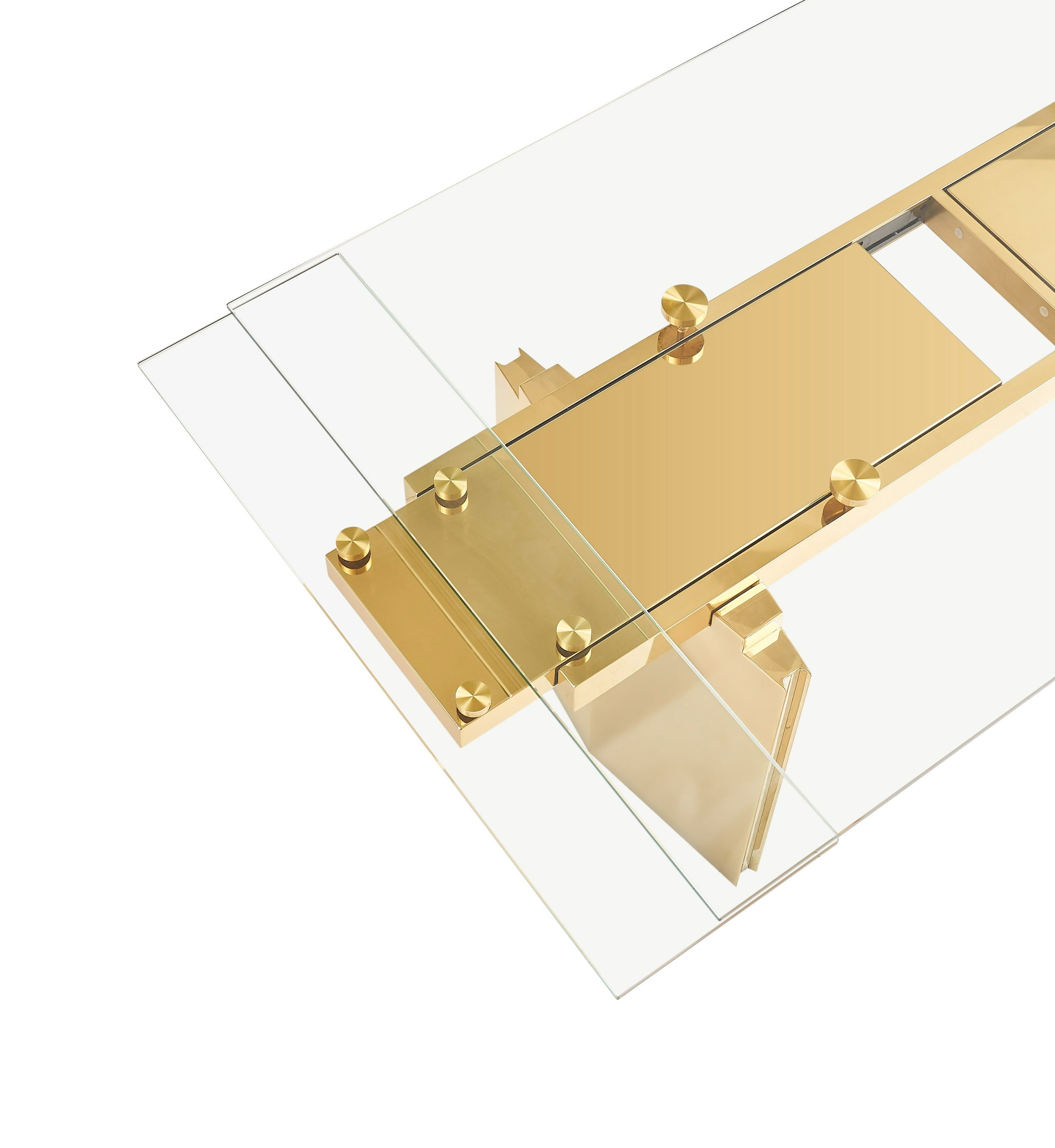 Modrest Nassim Glam Glass Extendable Dining Table