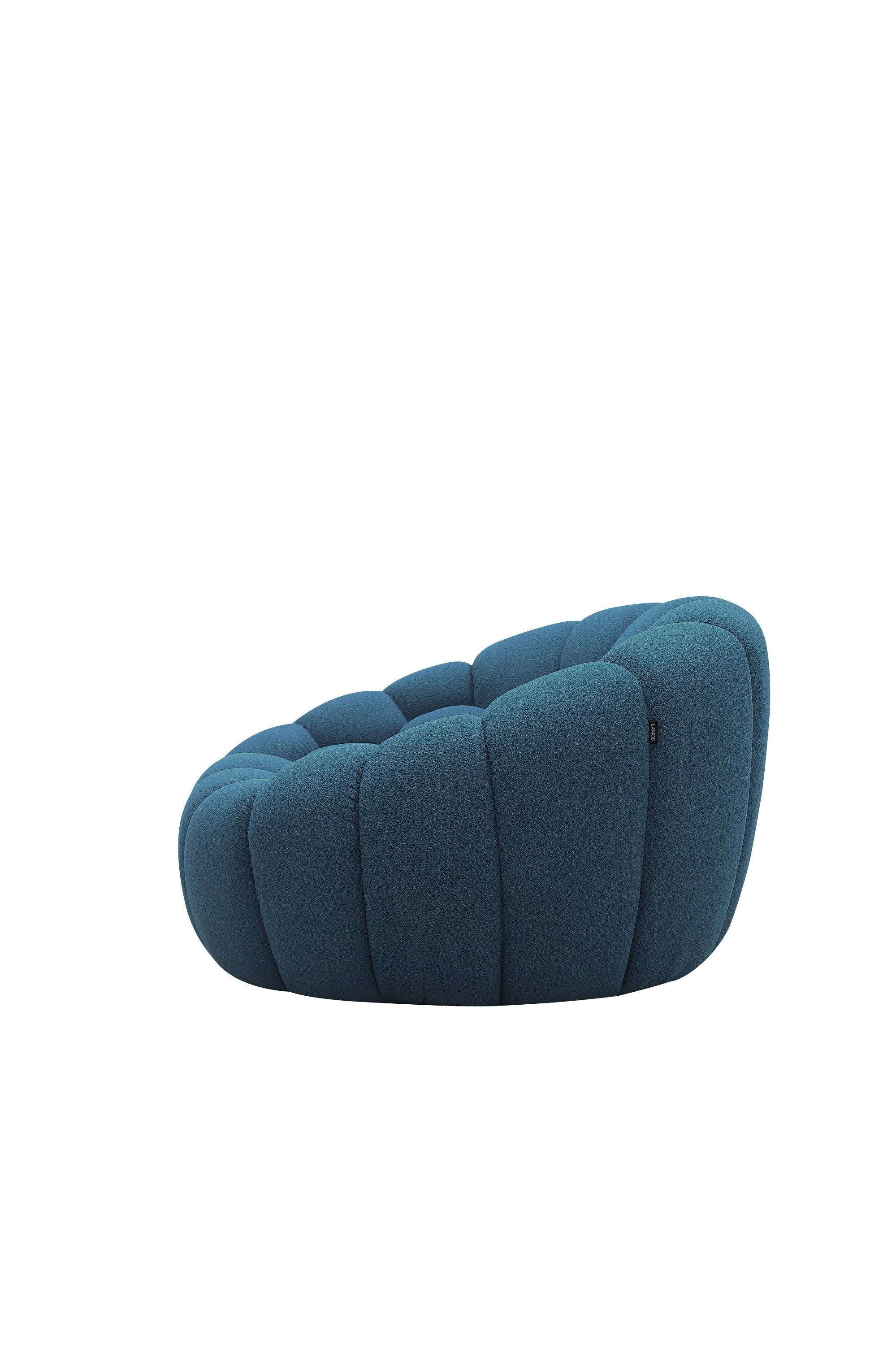 Divani Casa Yolonda - Modern Curved Teal Fabric Chair-Lounge Chair-VIG-Wall2Wall Furnishings