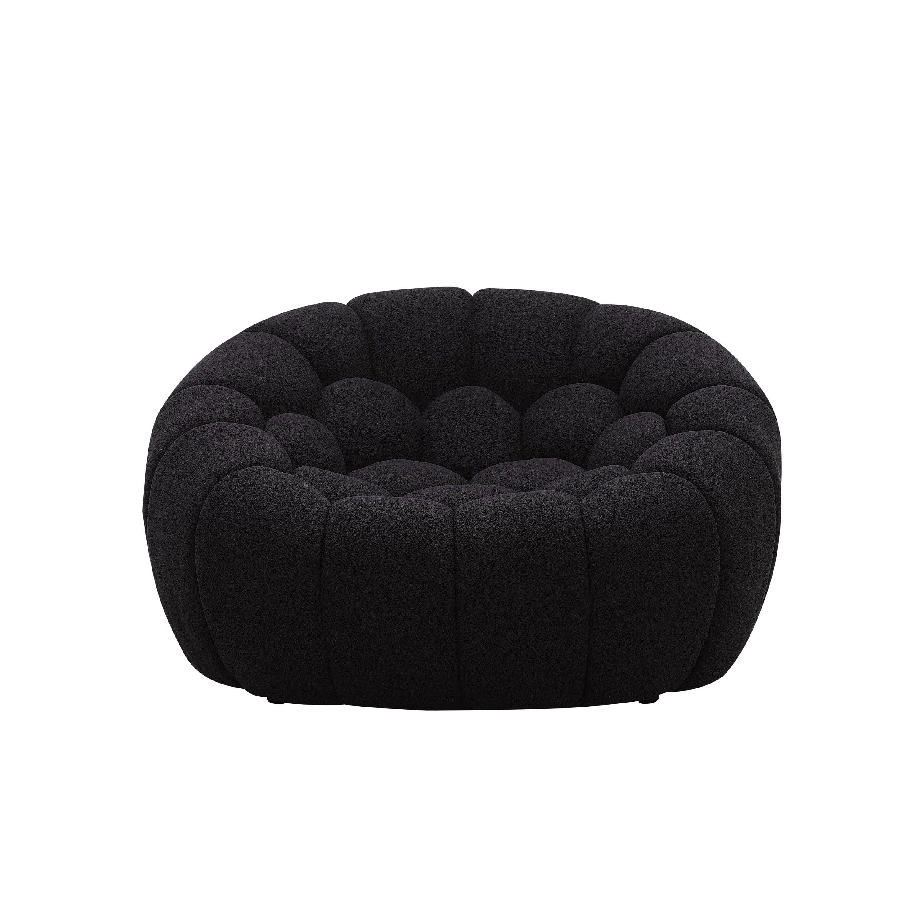 Divani Casa Yolonda Modern Curved Fabric Chair