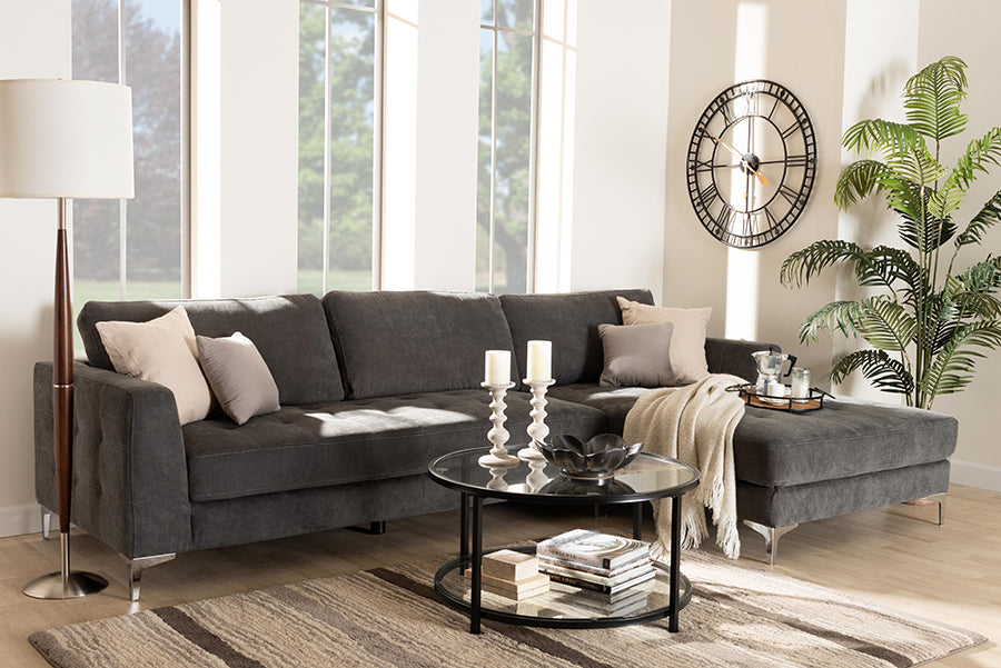 Agnew Contemporary Microfiber Right Facing Sectional Sofa