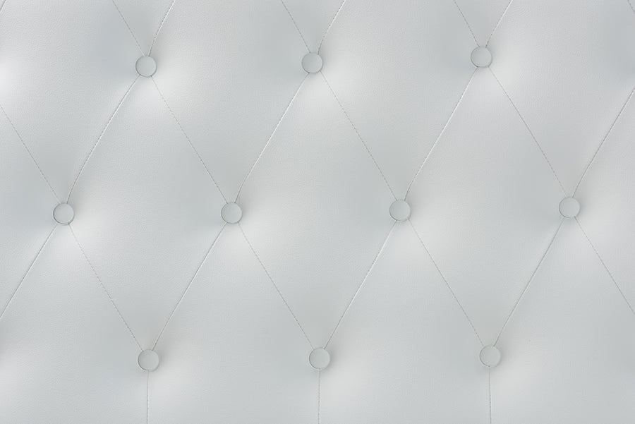 Morris Modern and Contemporary Faux Leather Upholstered Button-Tufted Scalloped Headboard