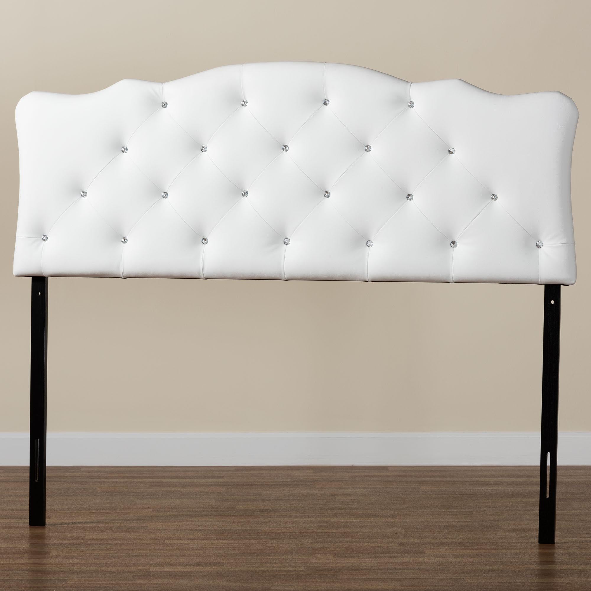 Rita Modern and Contemporary Faux Leather Upholstered Button-Tufted Scalloped Headboard