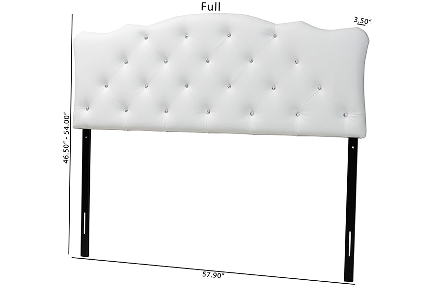 Rita Modern and Contemporary Faux Leather Upholstered Button-Tufted Scalloped Headboard