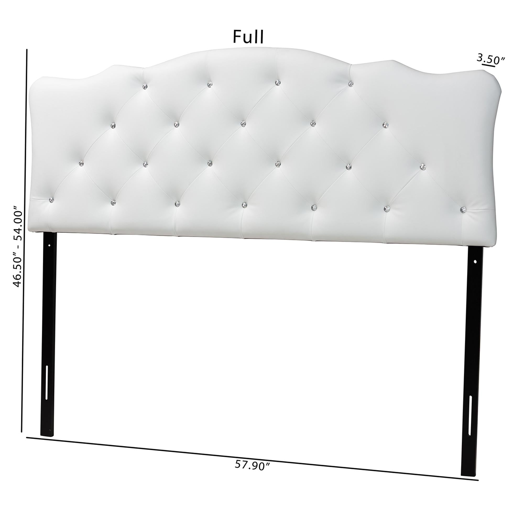 Rita Modern and Contemporary Faux Leather Upholstered Button-Tufted Scalloped Headboard