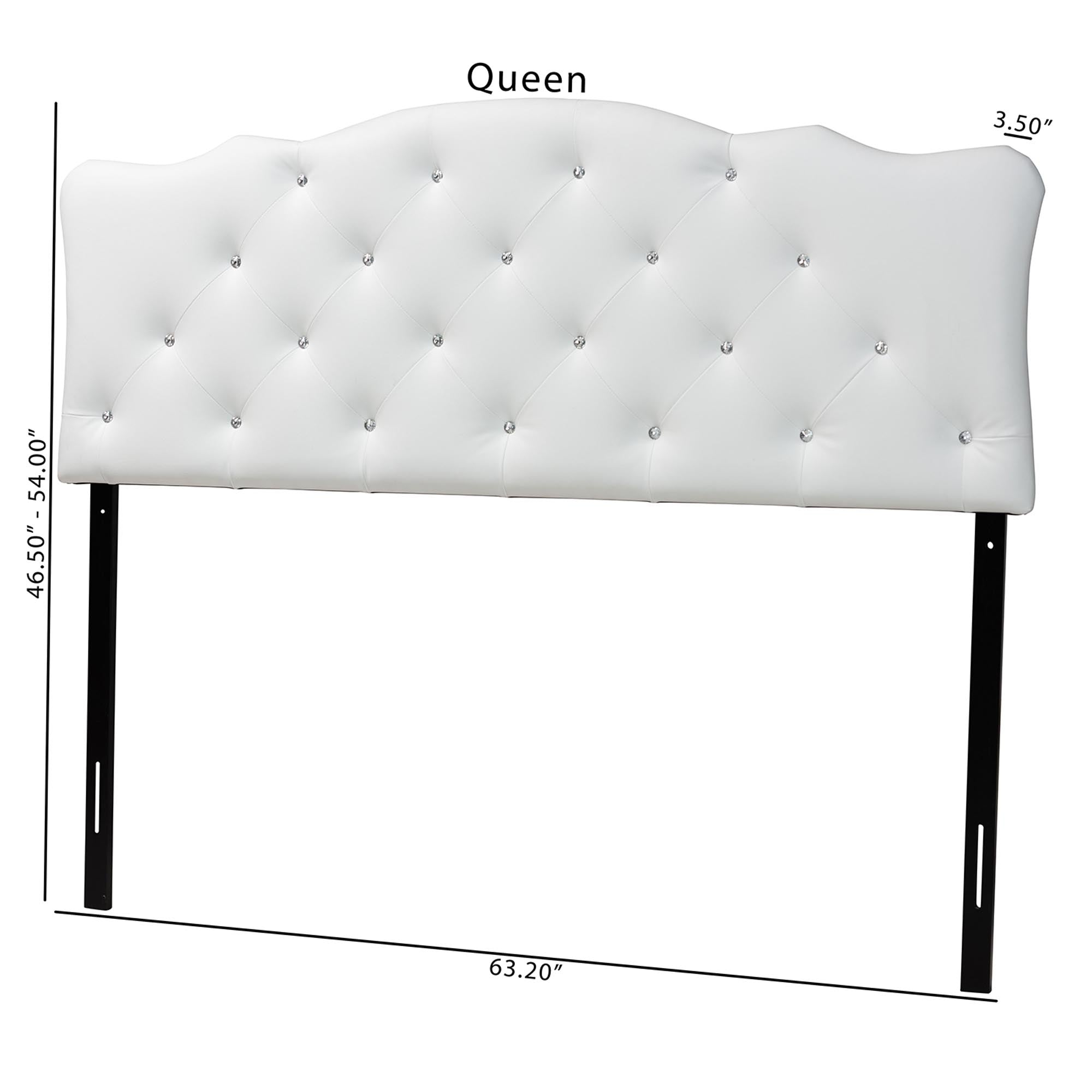 Rita Modern and Contemporary Faux Leather Upholstered Button-Tufted Scalloped Headboard