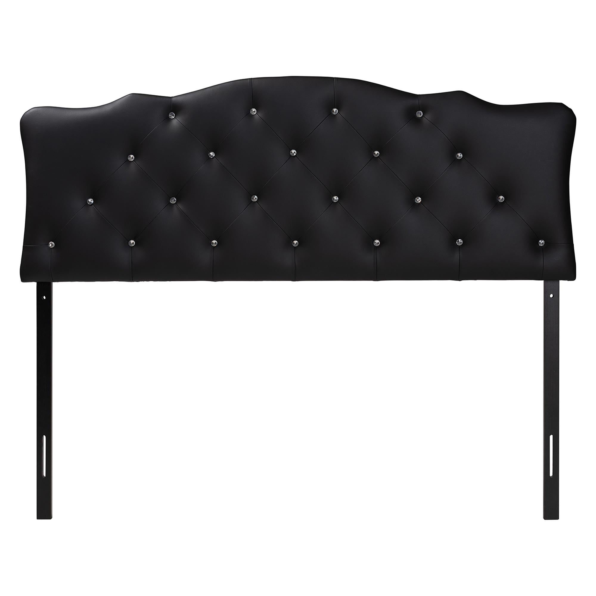 Rita Modern and Contemporary Faux Leather Upholstered Button-Tufted Scalloped Headboard