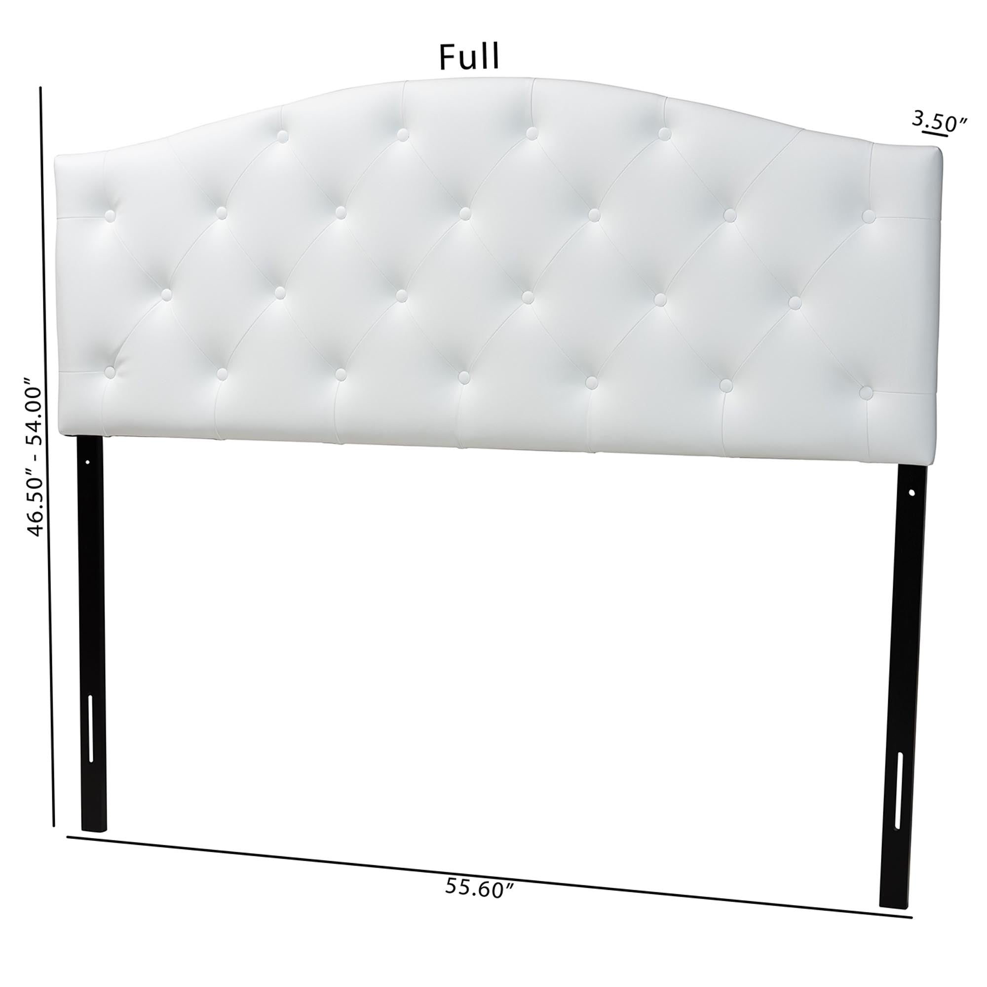 Myra Modern and Contemporary Faux Leather Upholstered Button-Tufted Scalloped Headboard